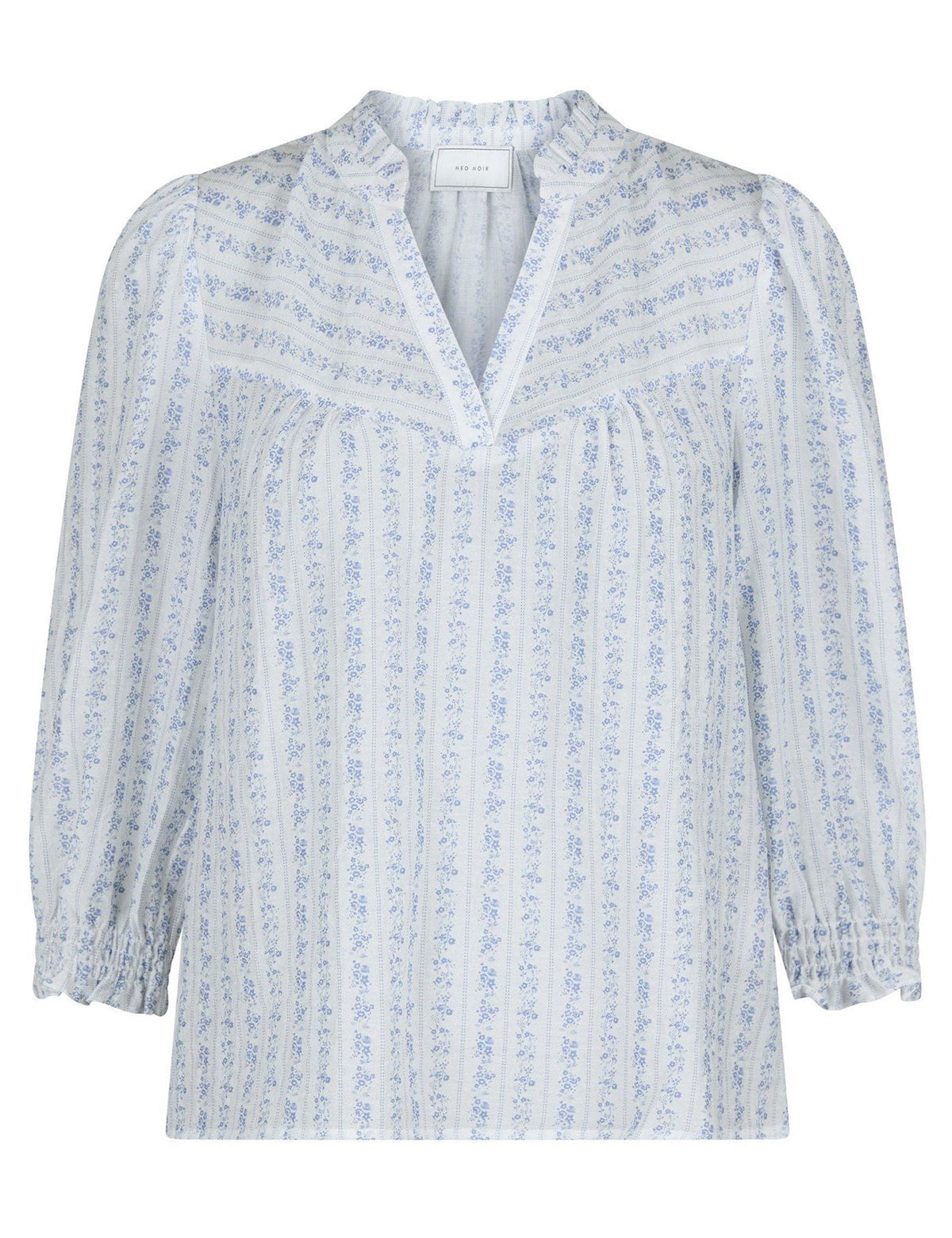 162616 Carlie Flower Stripe Blouse_Blue_Packshot_0