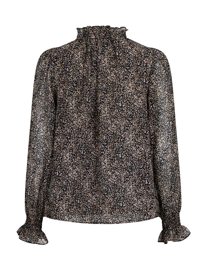 161352 Leia Texture Dot Blouse_Dark Sand_Packshot_1