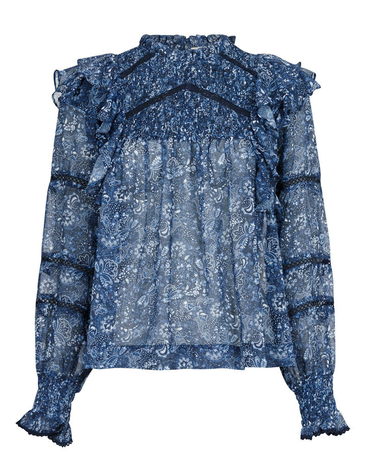 161787 Sarna Pure Paisley Blouse_Navy_Packshot_0