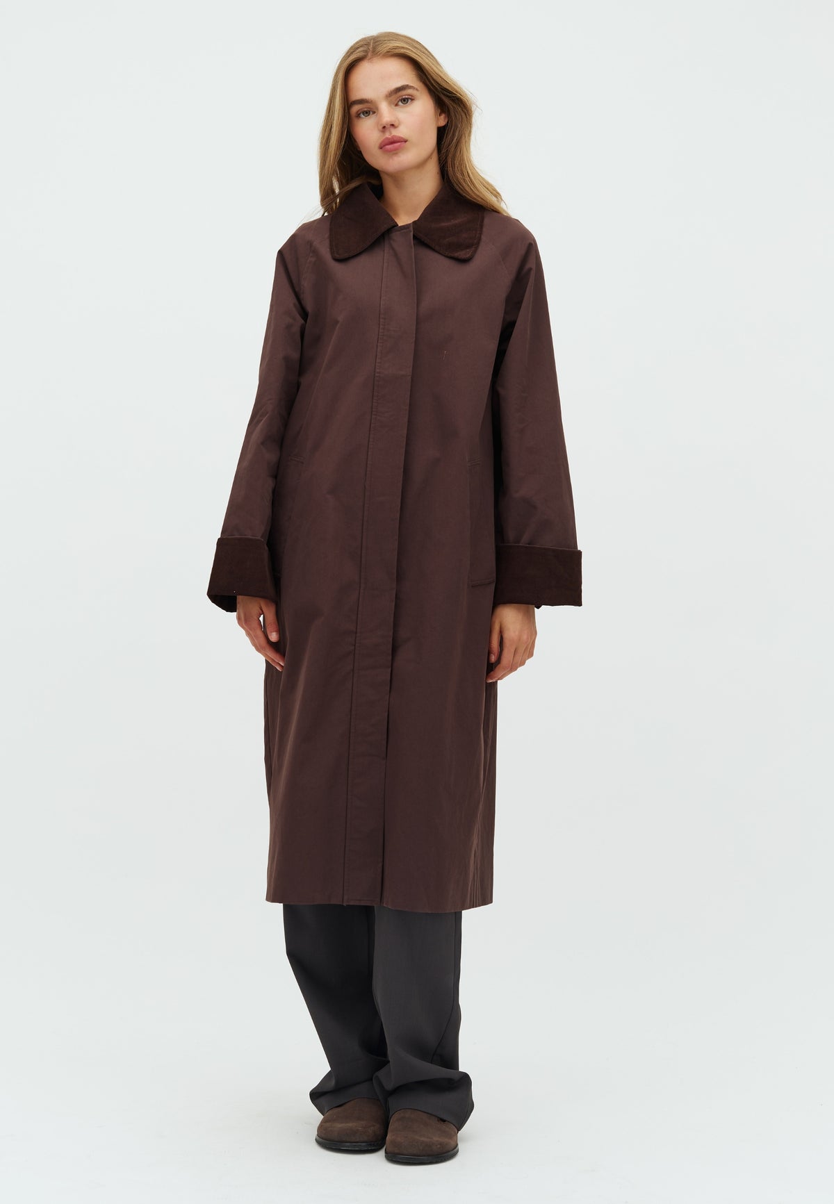 167181 Annalia Cord Coat_Dark brown_Model_0
