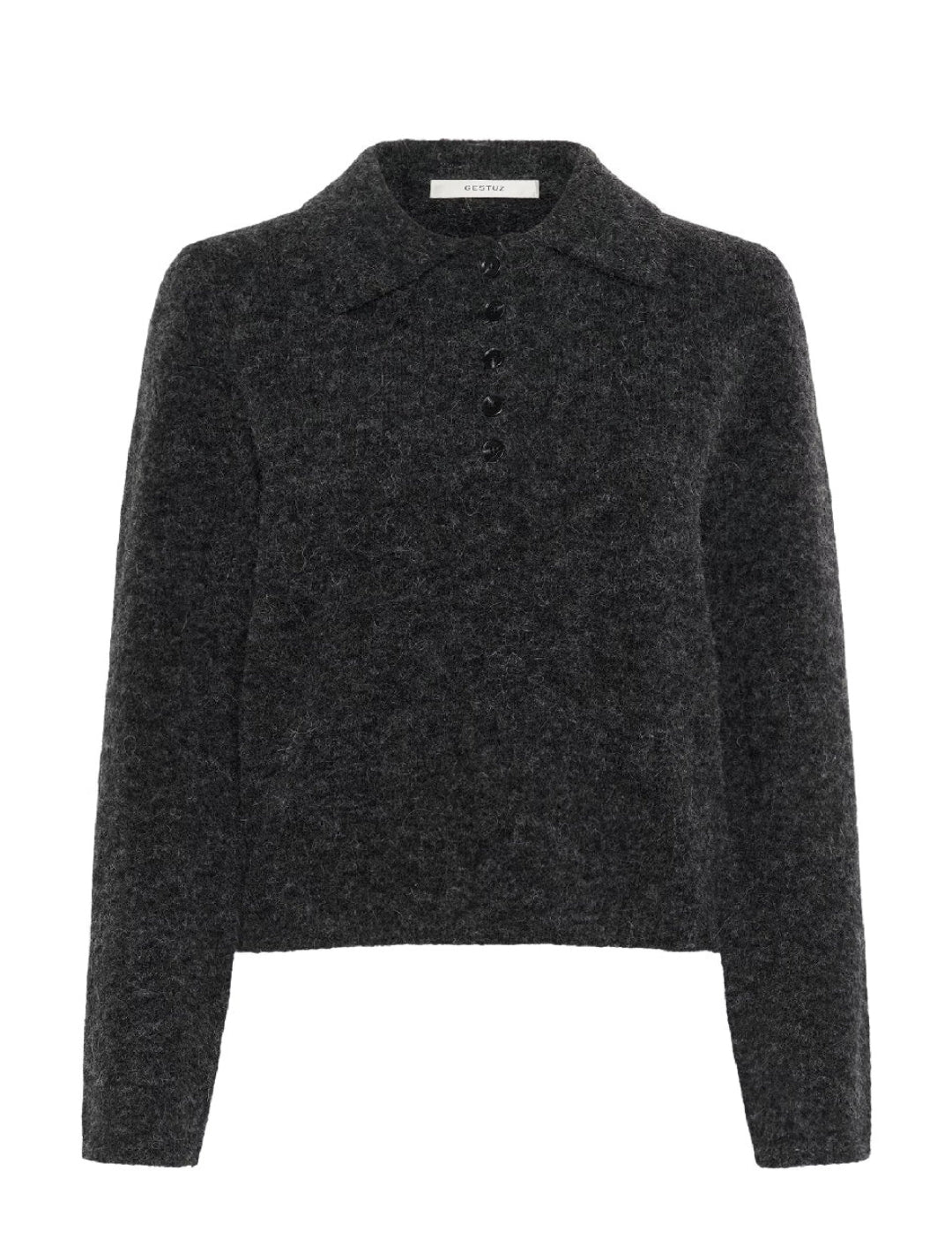10910589 GZalpha polo pullover_Charcoal melange_Packshot_0