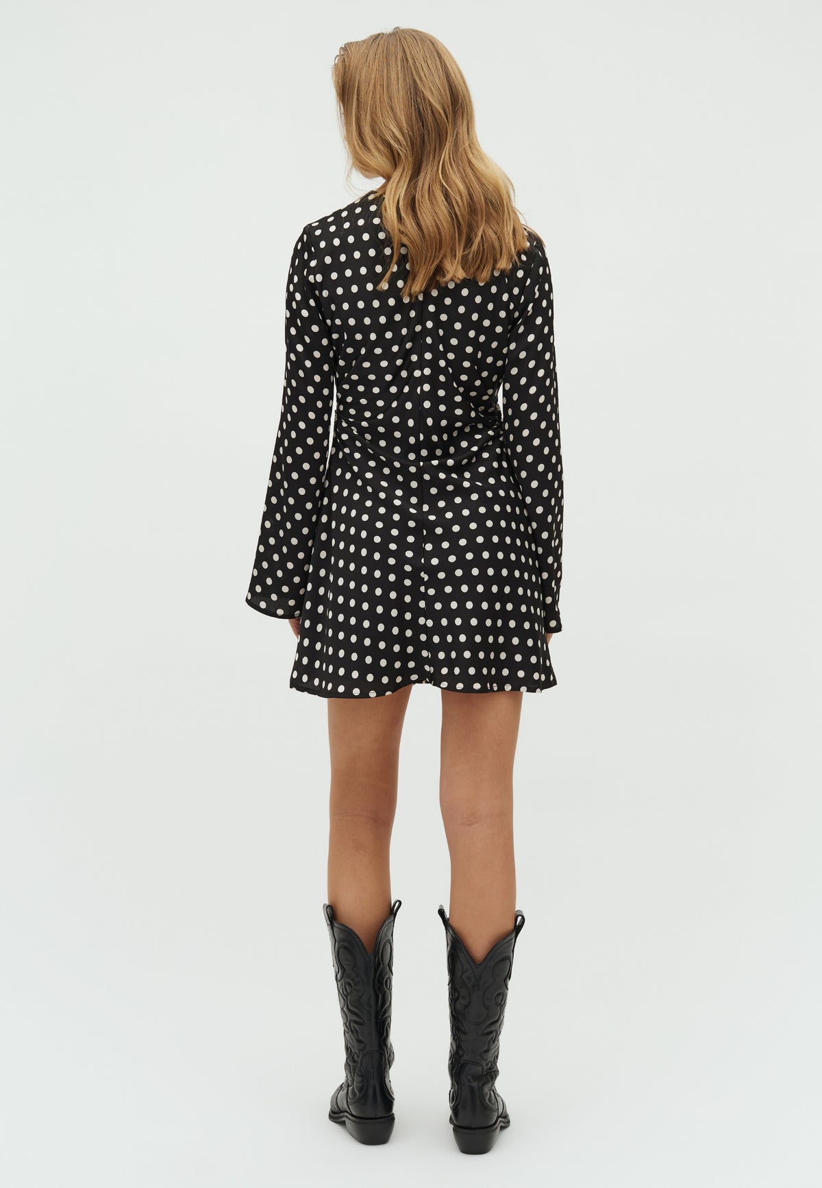 167455 Tumari Dot Dress_Black_Model_3