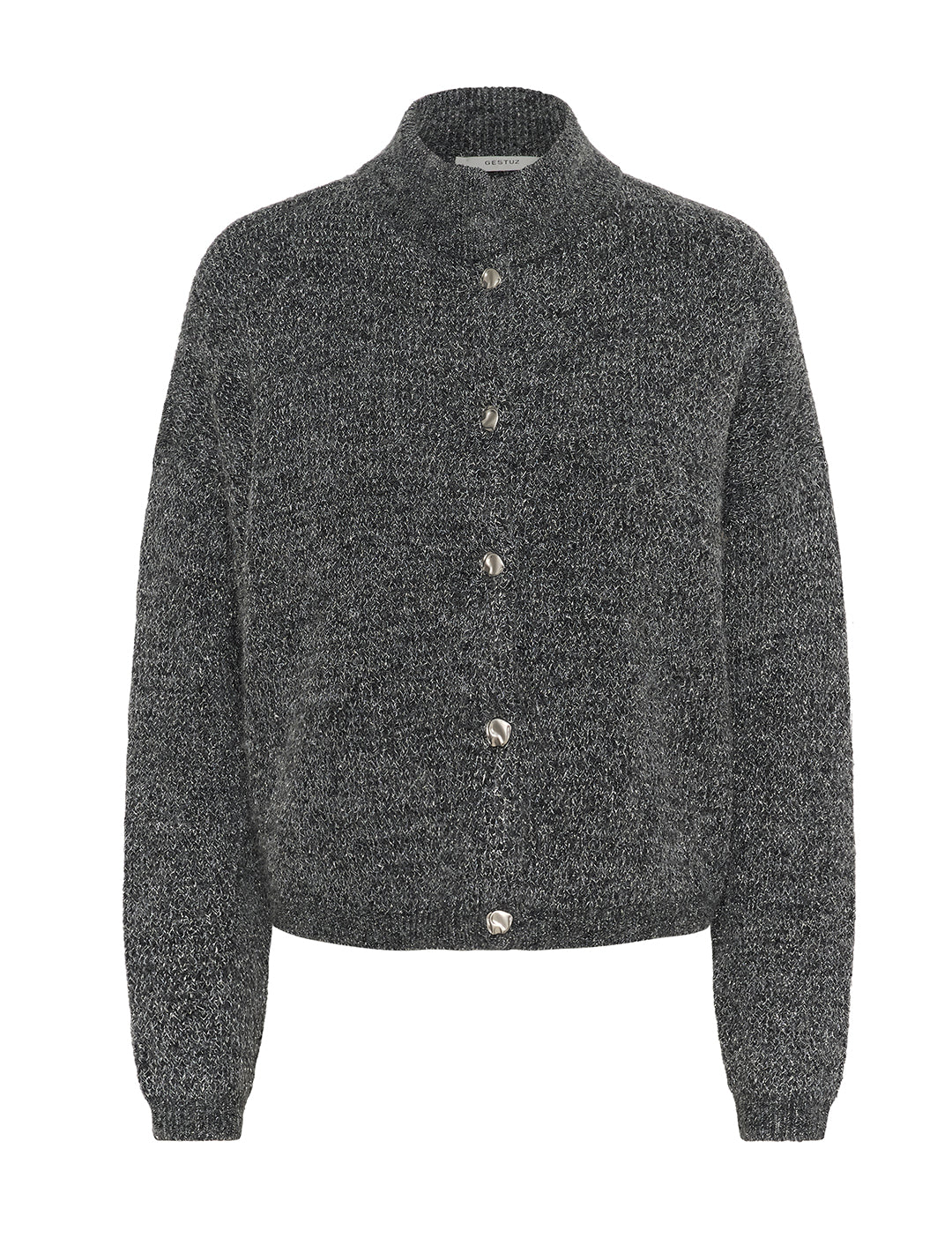 10910817 GZalpha shimmer cardigan_Charcoal melange with lurex_Packshot_0