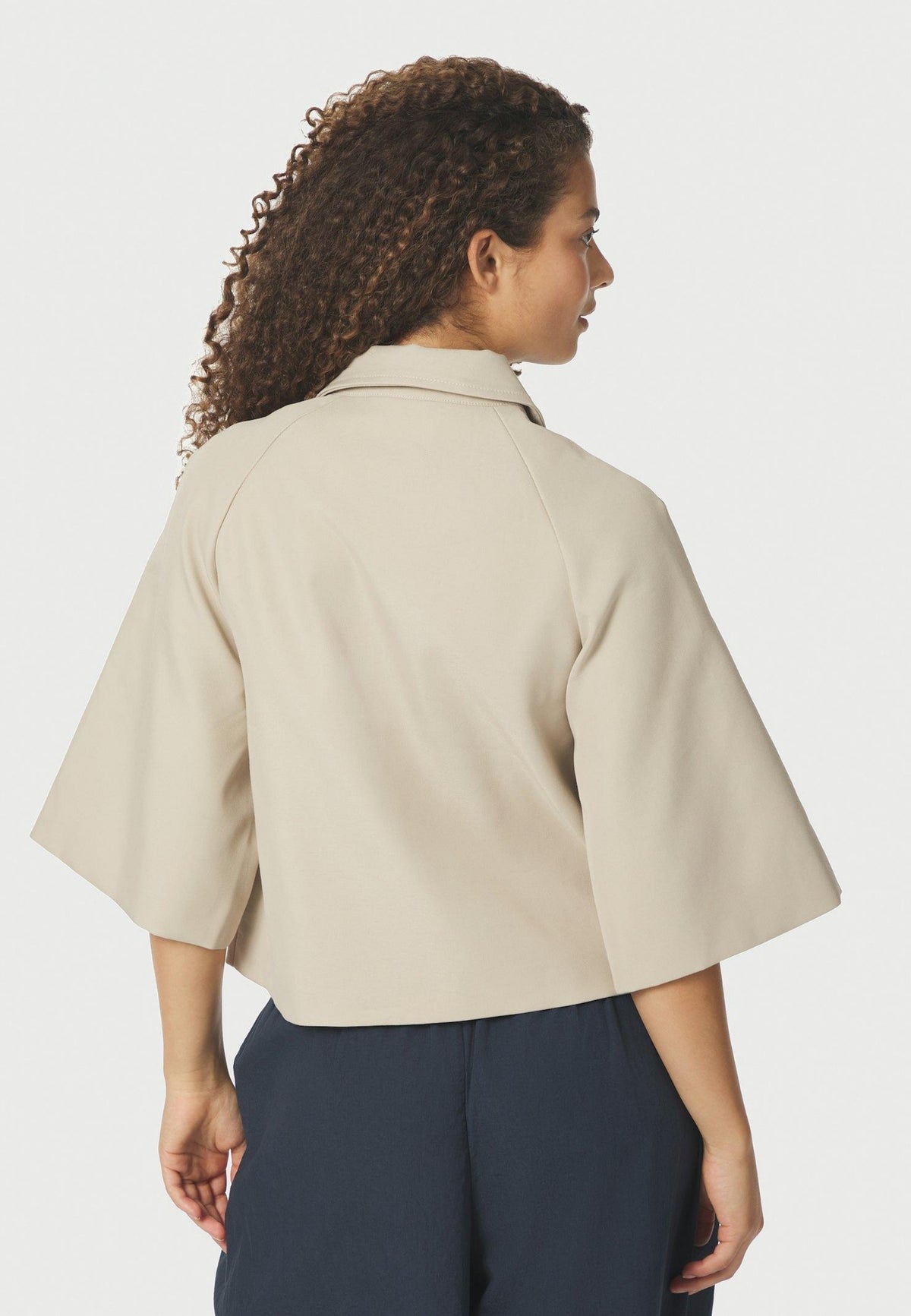 168093 Rosemma Trench Mini Jacket_Beige_Model_3