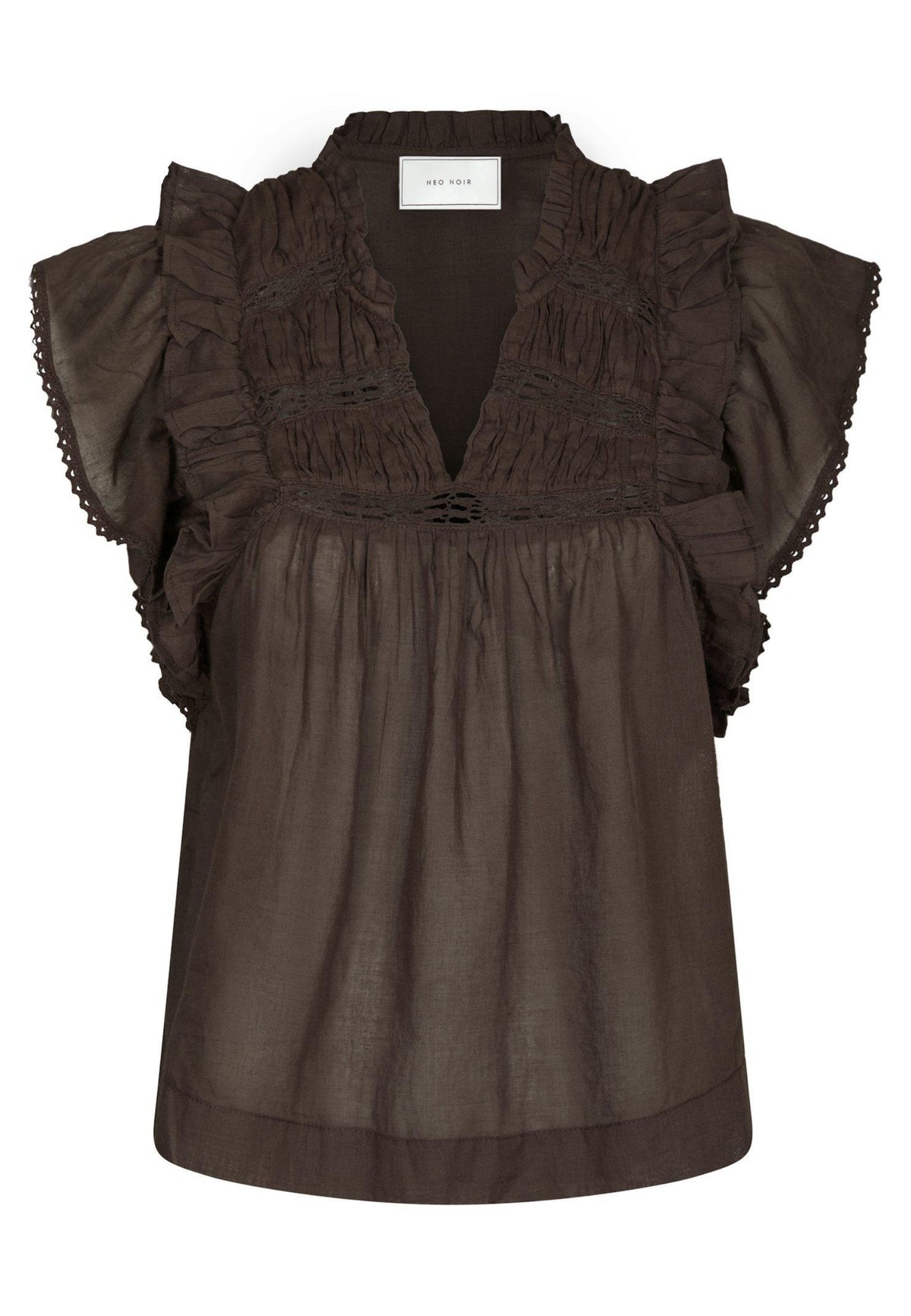 159881 Jayla S Voile Top_Dark brown_Packshot_0