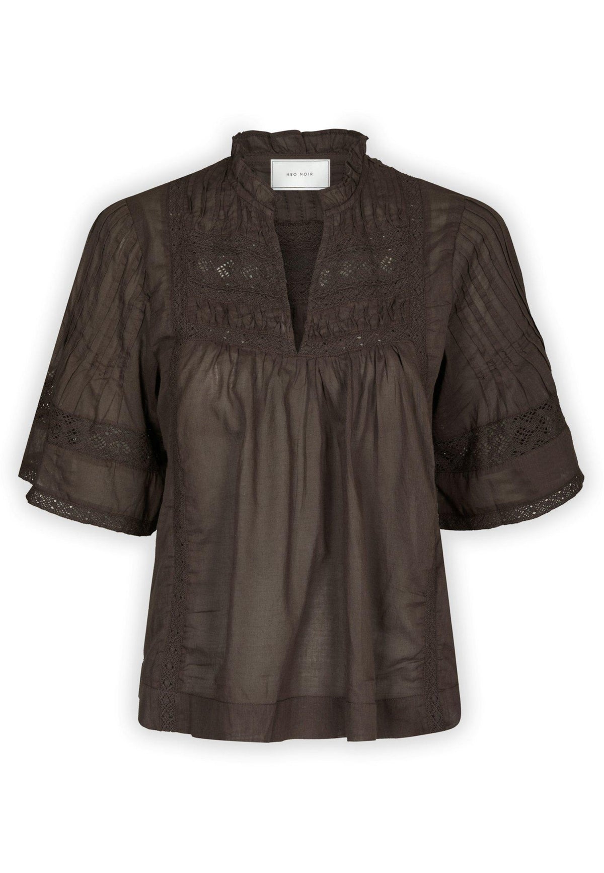 164703 Siama S Voile Blouse_Dark brown_Packshot_0