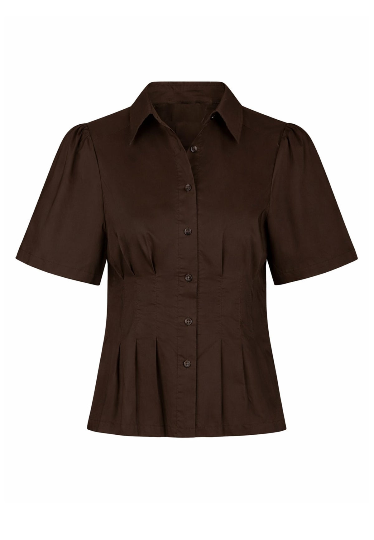 168932 Galara Poplin Shirt_Chocolate Brown_Packshot_0