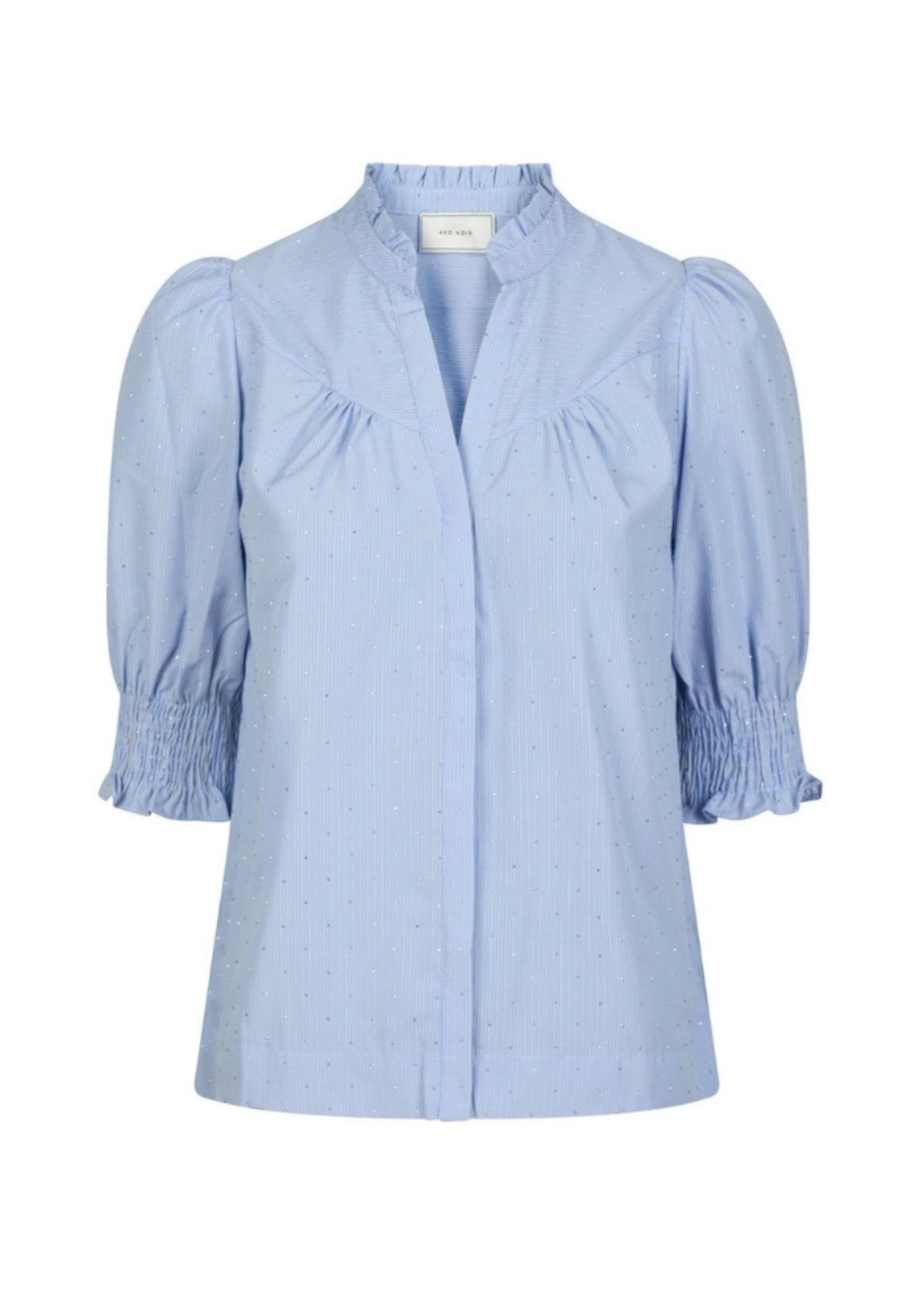 164327 Diana B Stripe Stone Blouse_Light Blue_Packshot_0