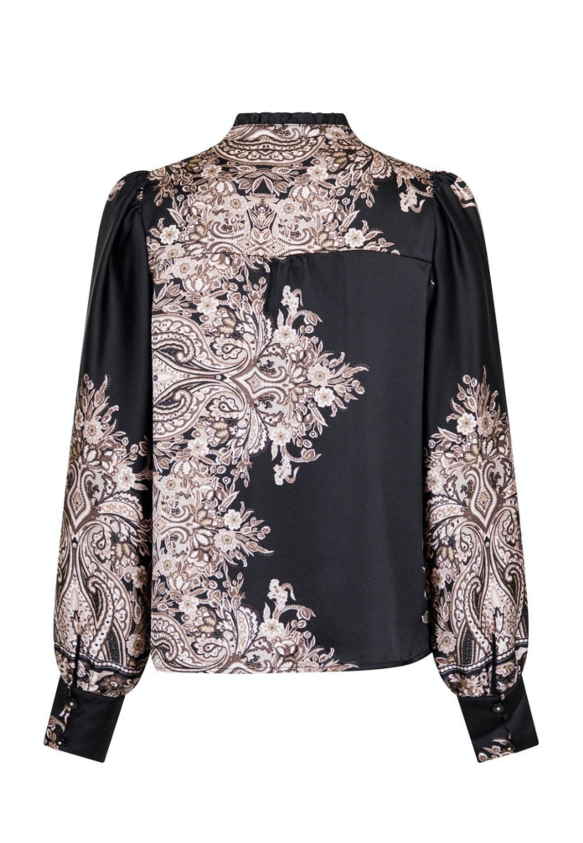 160960 Massima Paisley Border Blouse_Black_Packshot_1