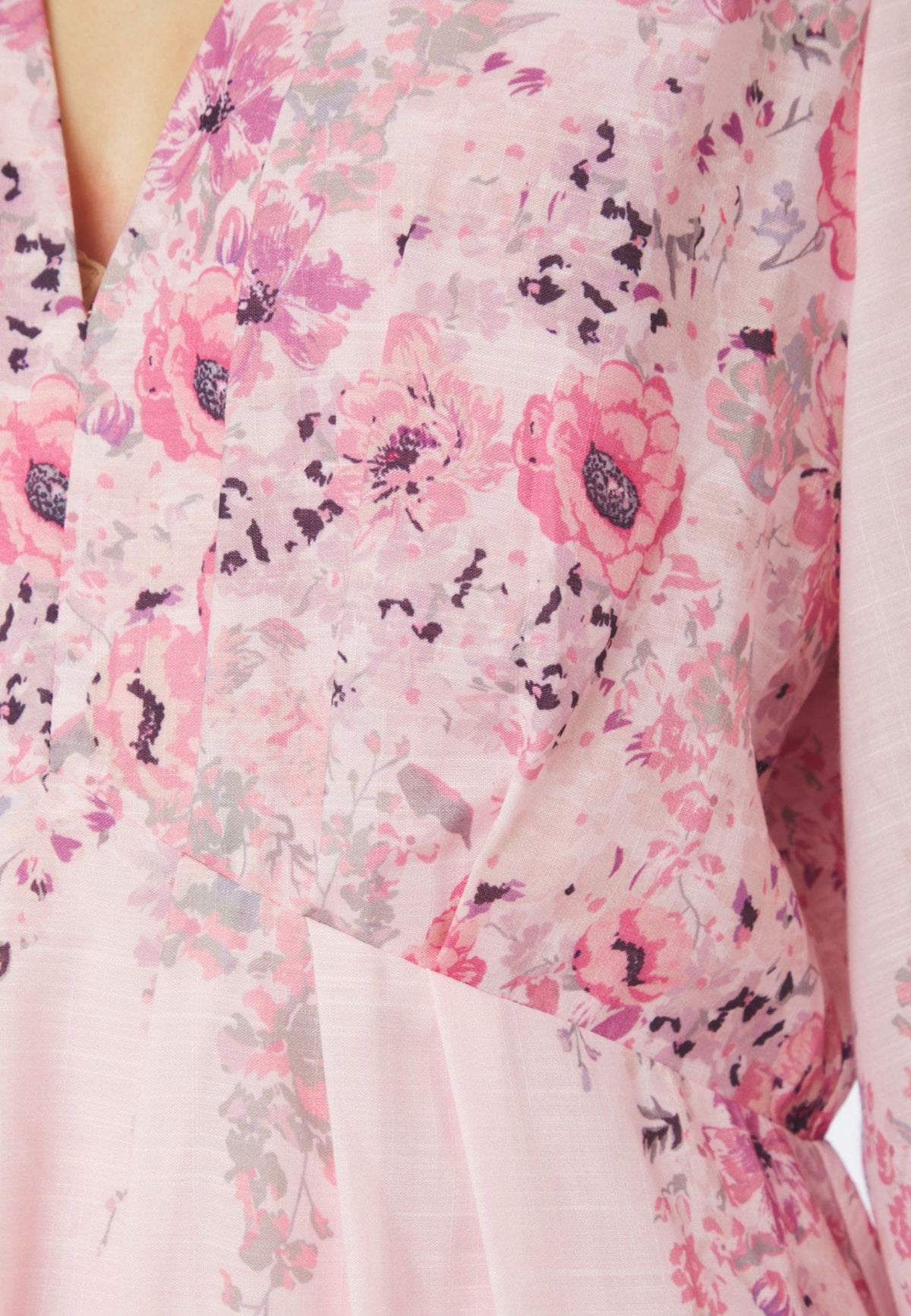 164828 Silfi Flower Print Dress_Dusty Rose_Model_1