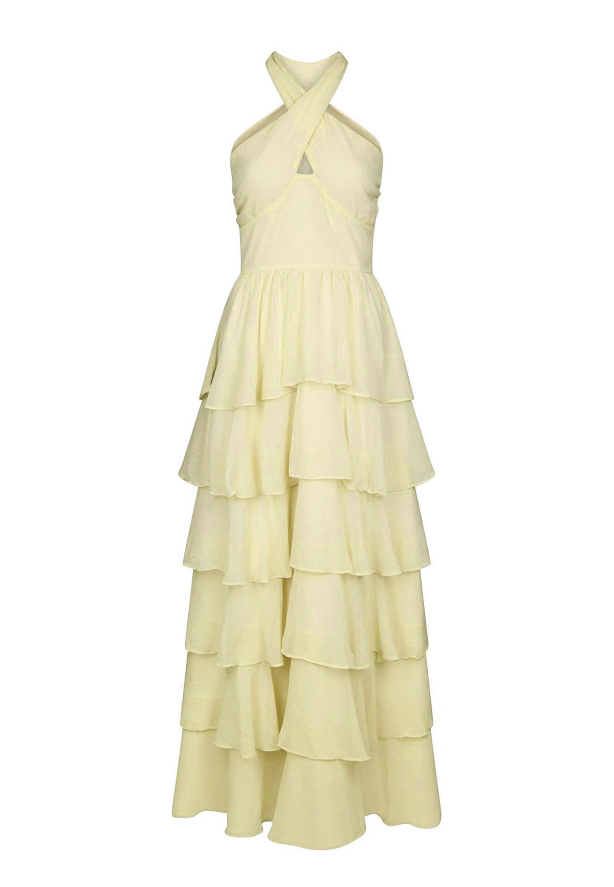 169163 Leoini Solid Chiffon Dress_Light Yellow_Packshot_0