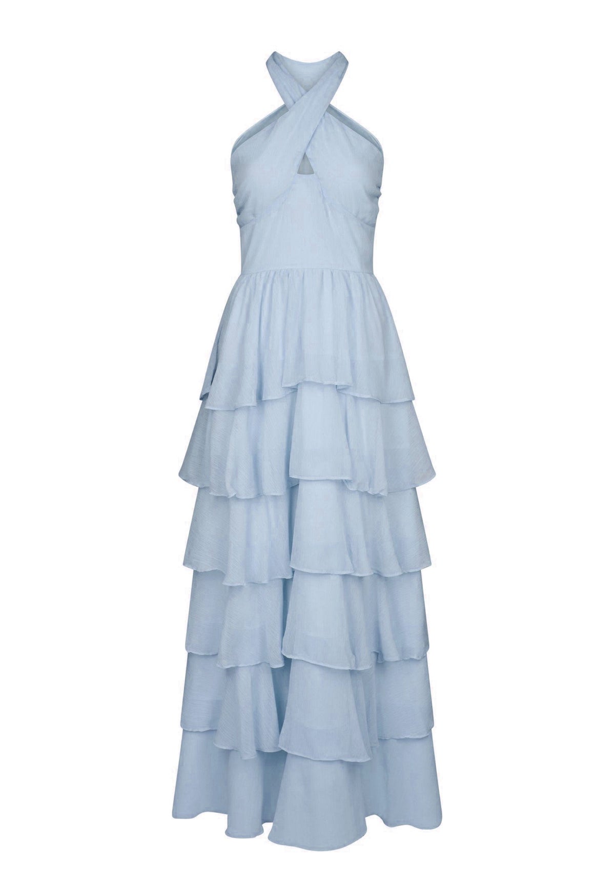 169163 Leoini Solid Chiffon Dress_Light Blue_Packshot_0