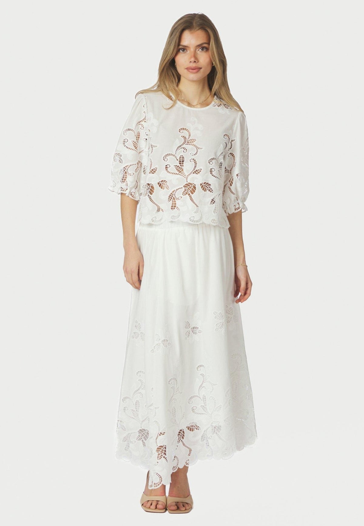 168438 Yara Long Emb Skirt_White_Model_0