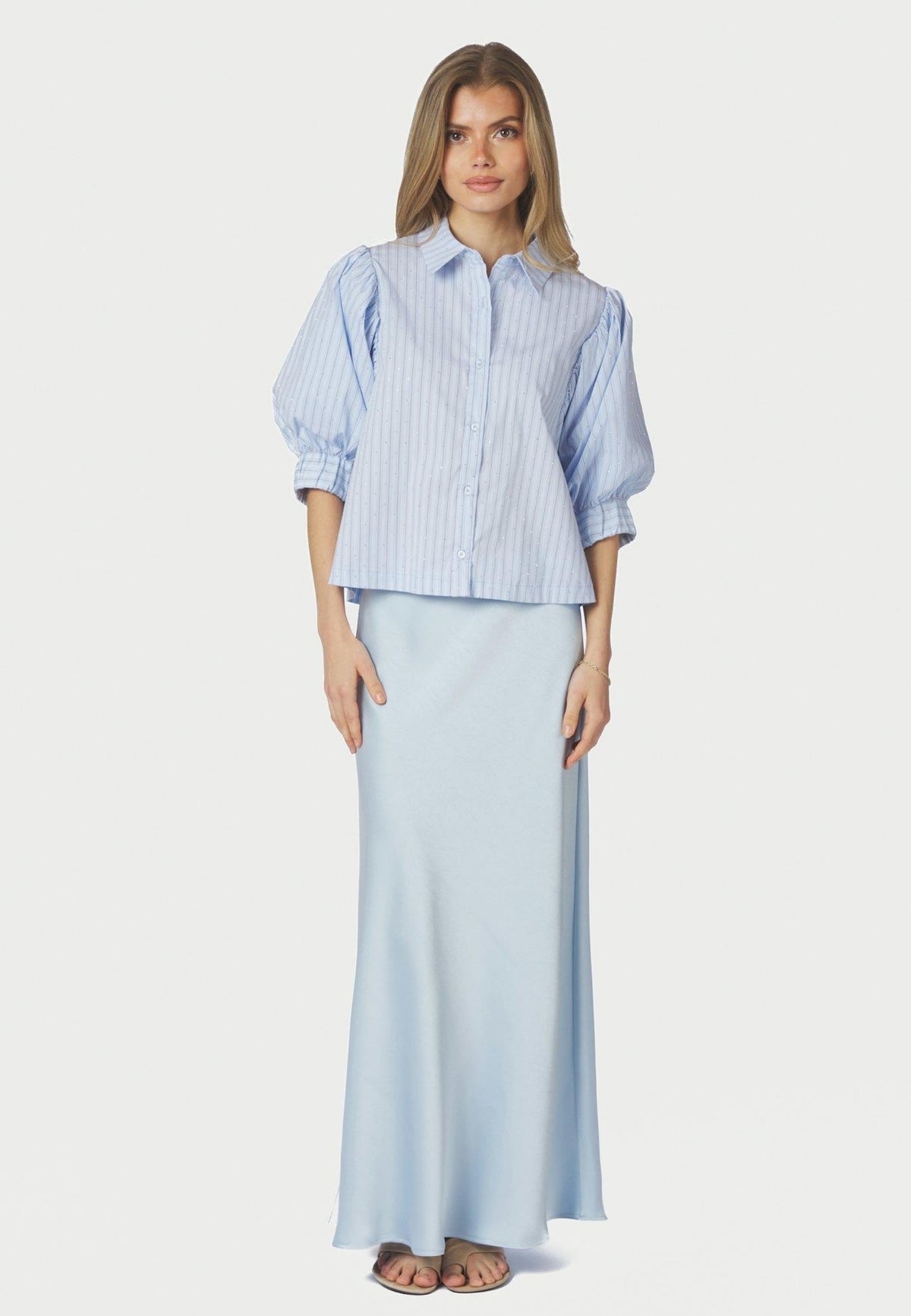 168625 Etta Stripe Stone Shirt_Light Blue_Model_3