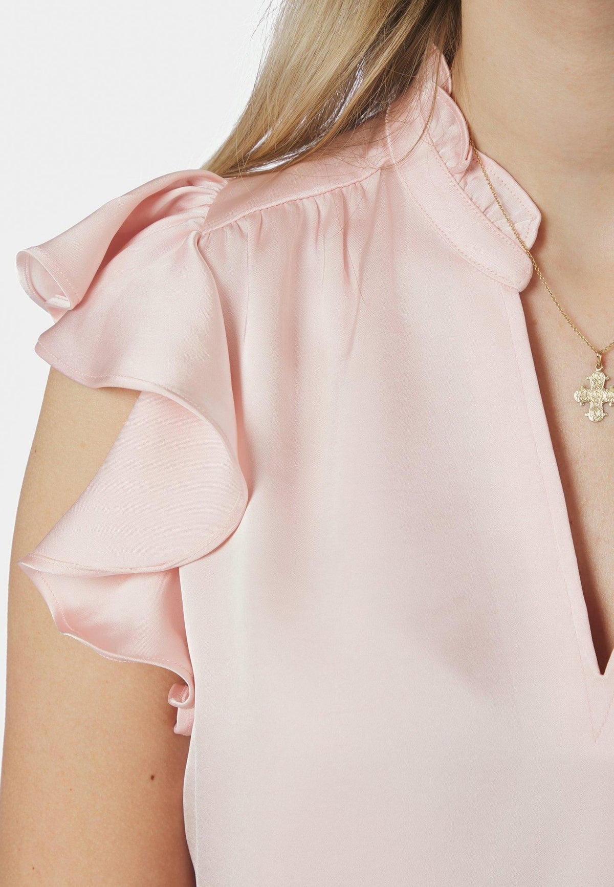 162668 Stella Heavy Sateen Blouse_Light Pink_Model_1