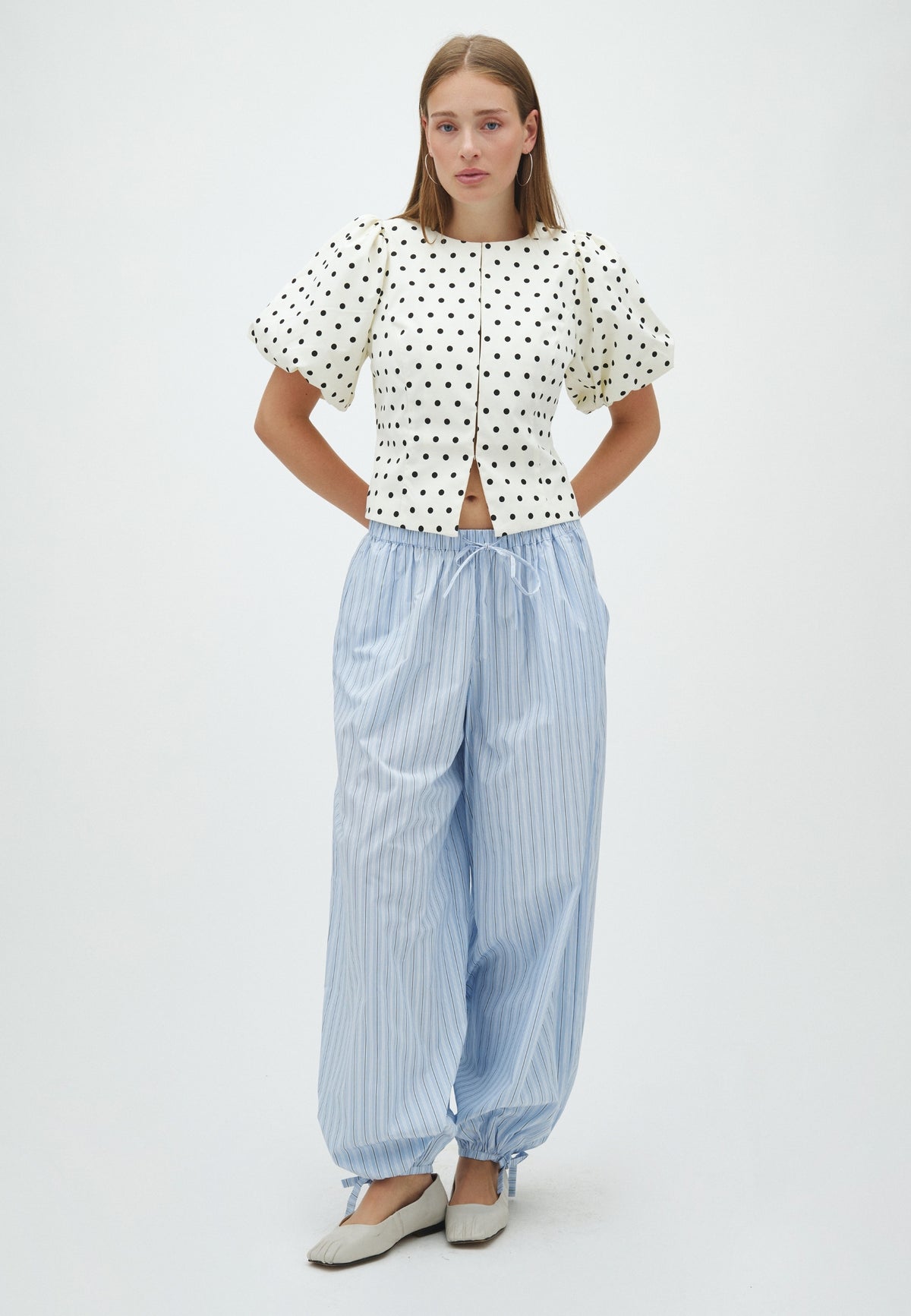 169676 Panela Dot Blouse_White_Model_3