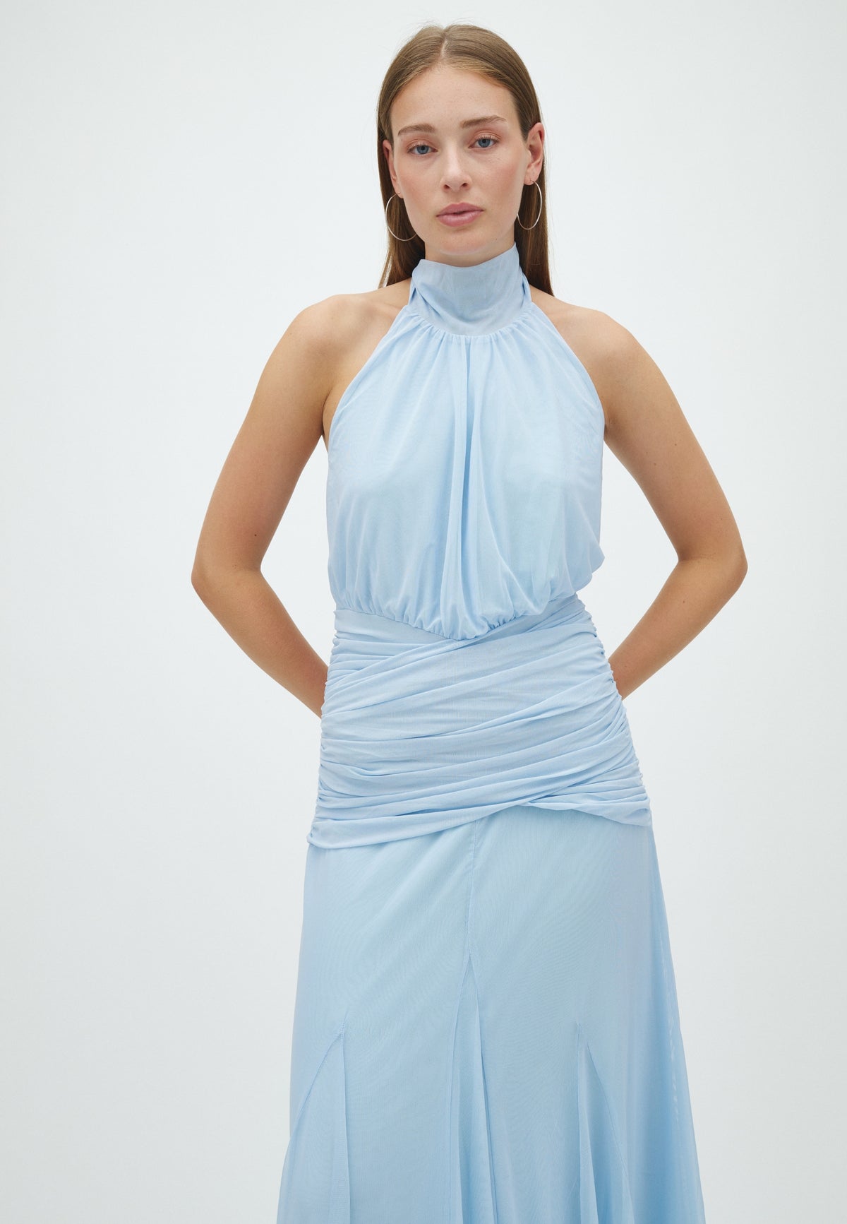 169168 Risseth Mesh Dress_Light Blue_Model_1
