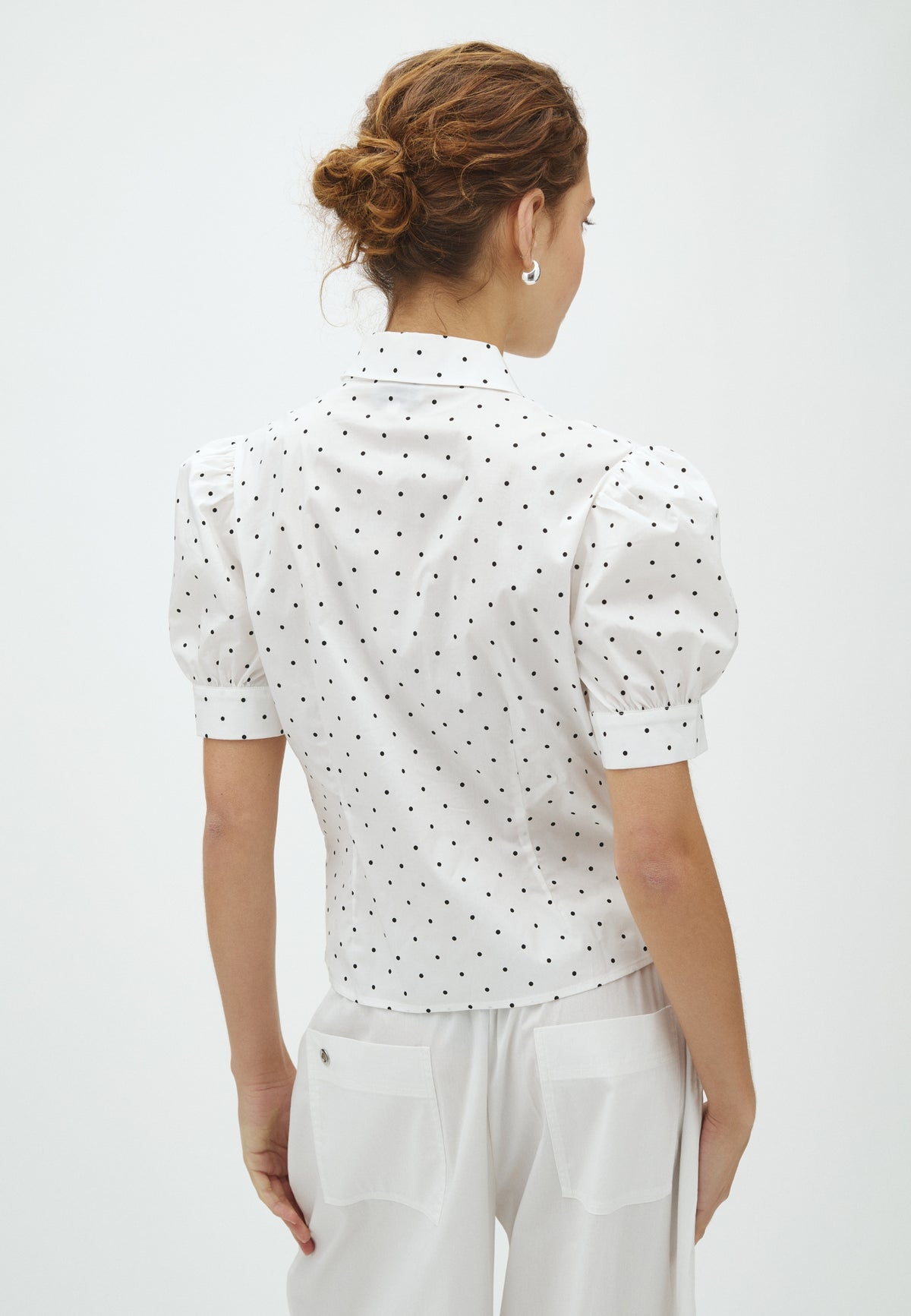 170272 Prannie Dot Shirt_Off White_Model_2