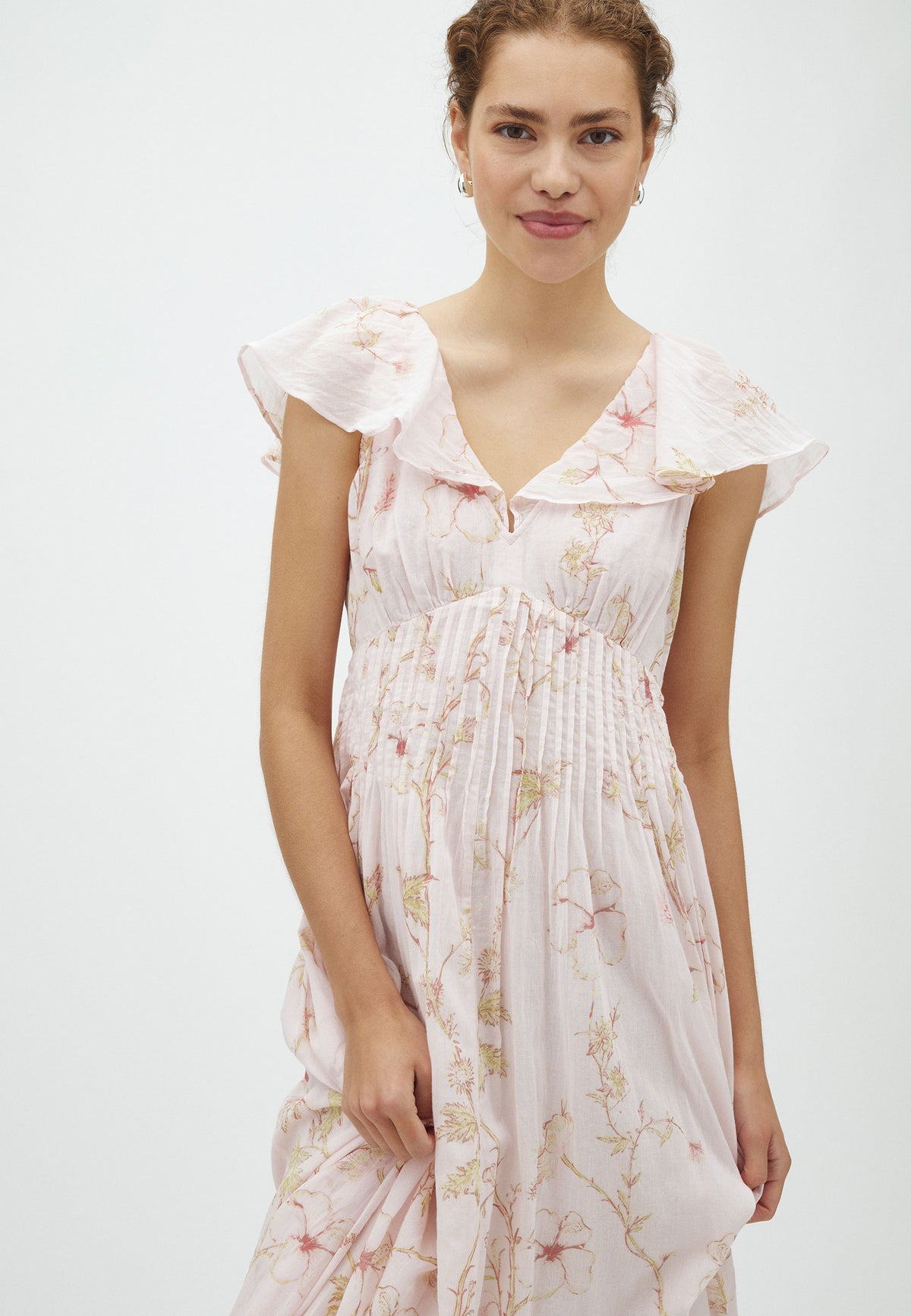 170011 Paeve Flower Art Dress_Soft Pink_Model_1