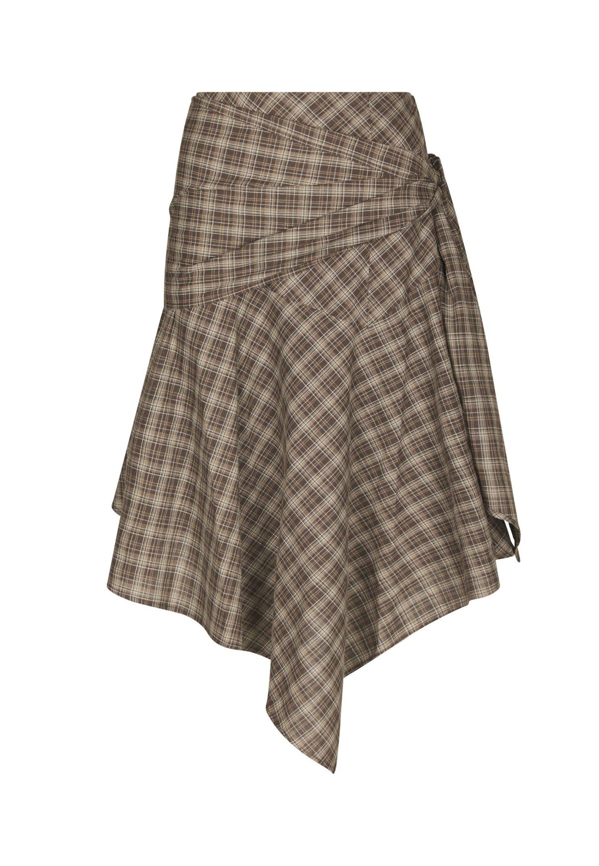 169596 Sabella Check Skirt_Brown Check_Packshot_0