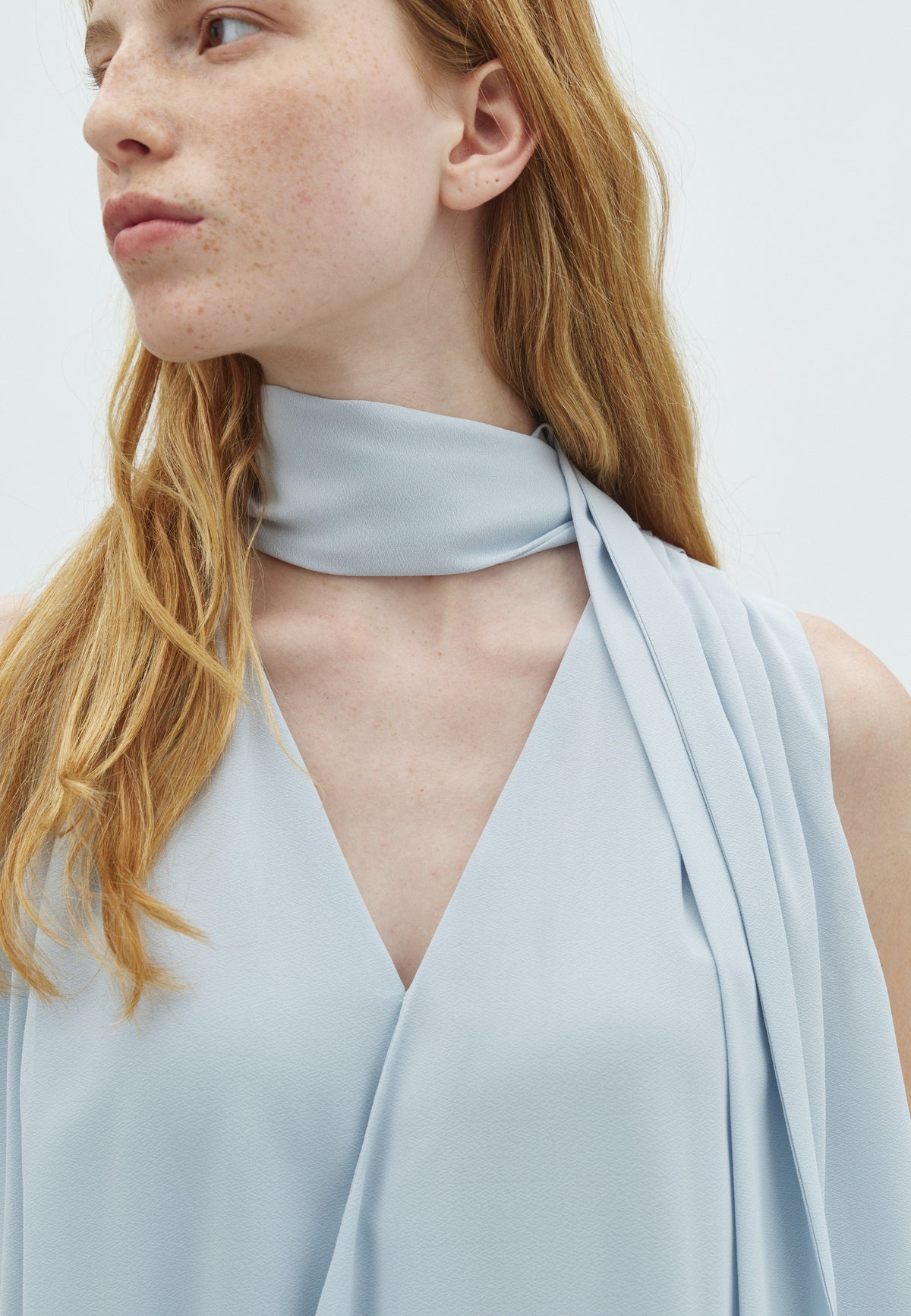 170014 Enge Chiffon Top_Dusty Blue_Model_1