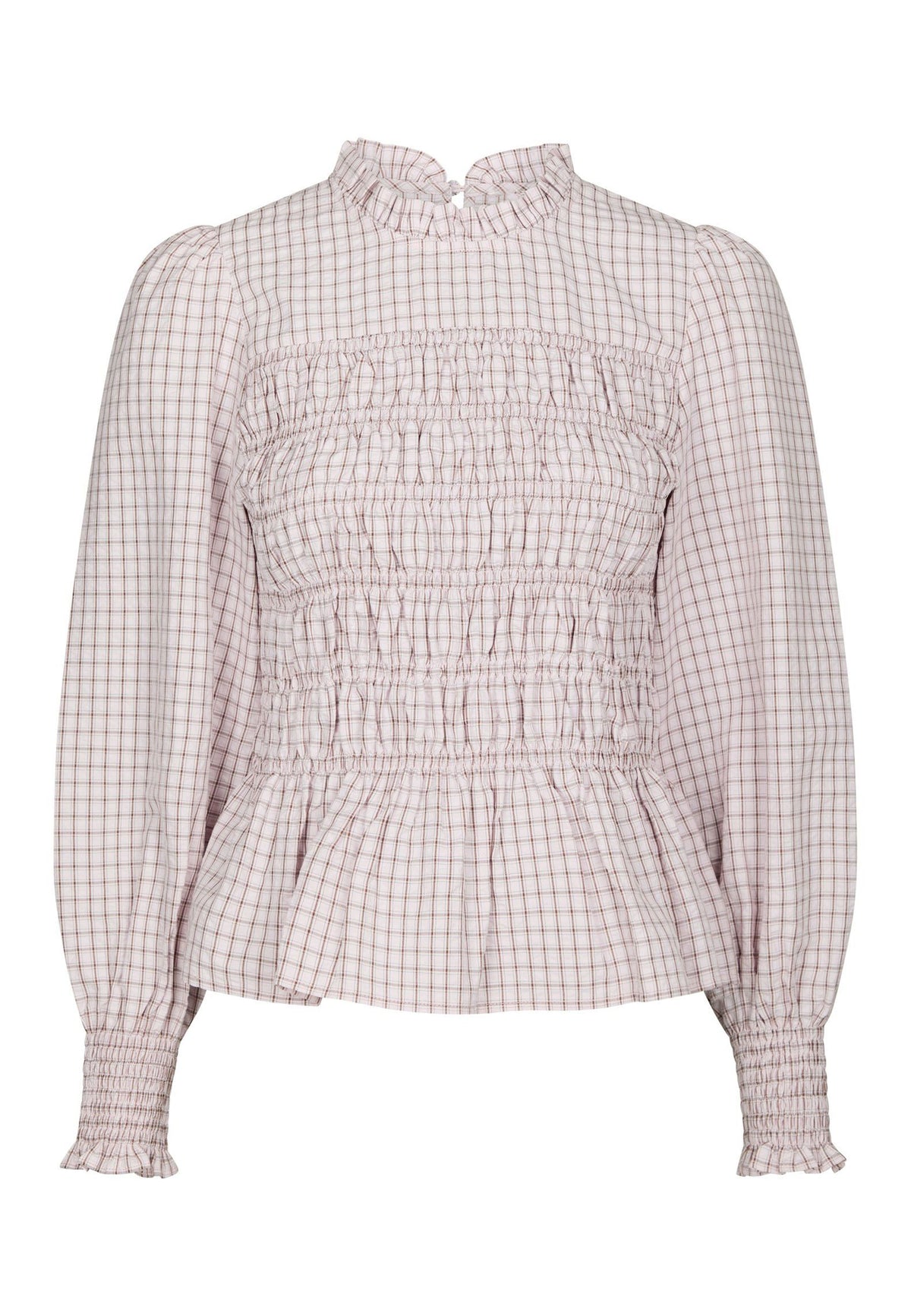 170537 Dossa Mini Check Blouse_Light Pink_Packshot_0