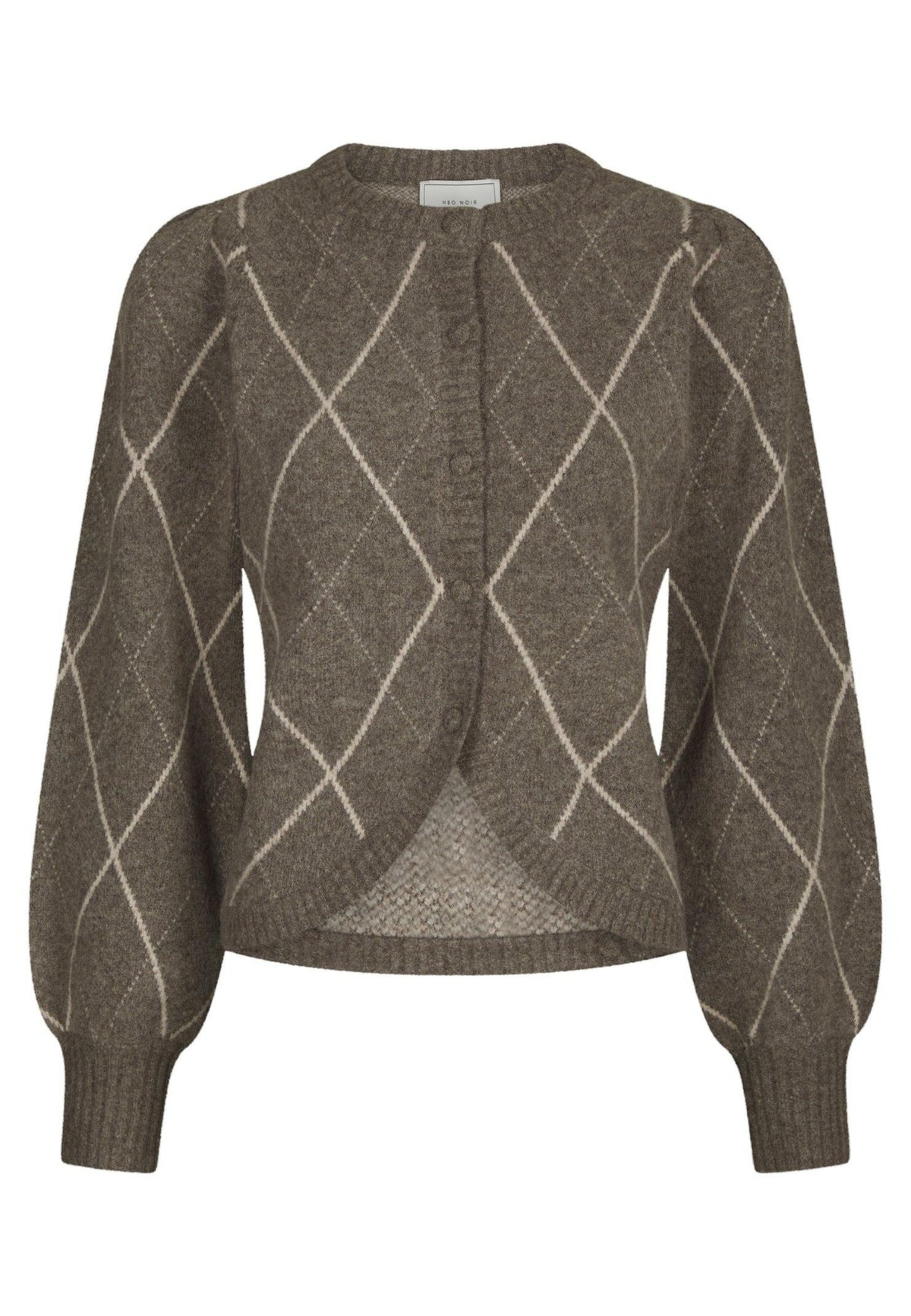 168893 Koteas Check Knit Cardigan_Taupe_Packshot_0