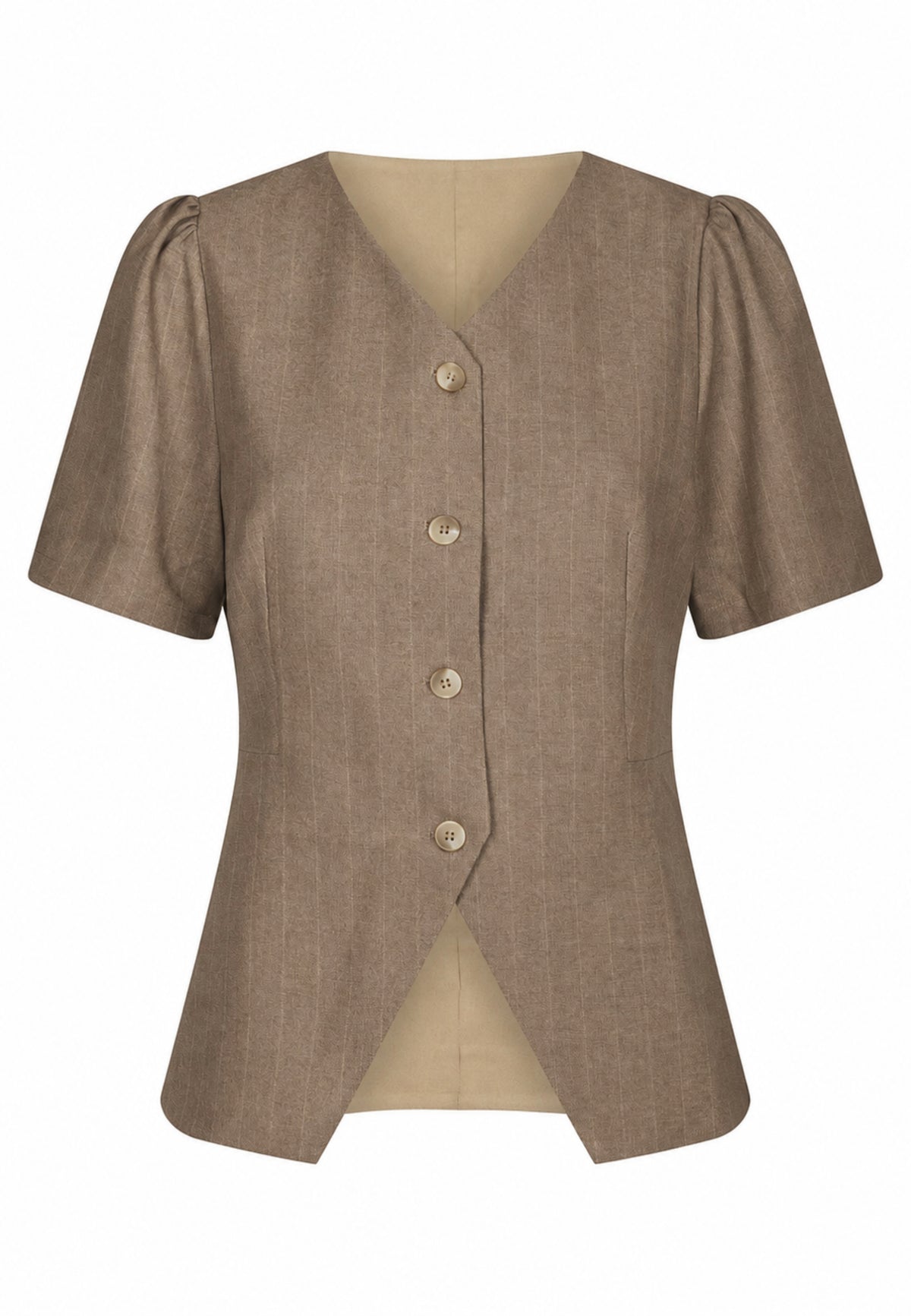 170530 Sules Pinstripe Blouse_Taupe_Packshot_0