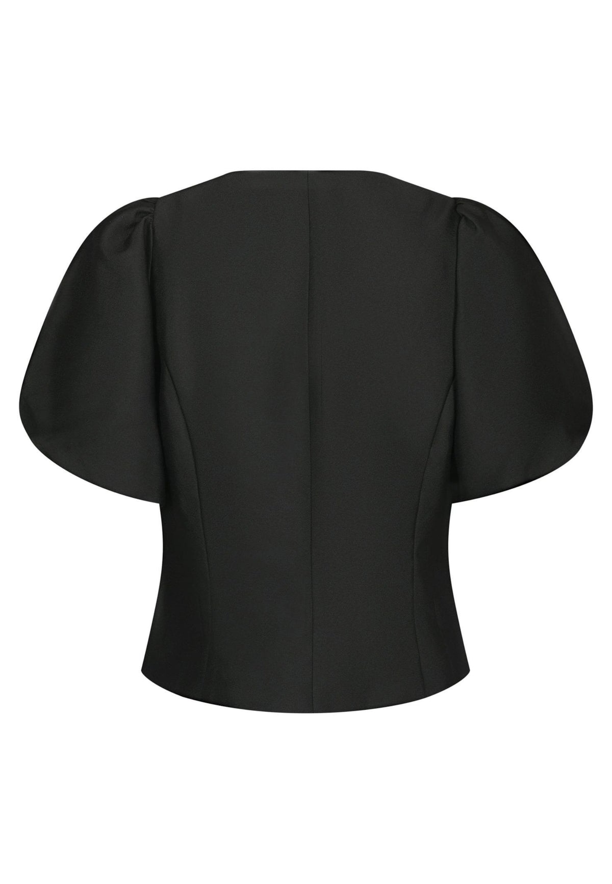 171642 Panela Mandarin Dull Satin Blouse_Black_Packshot_1