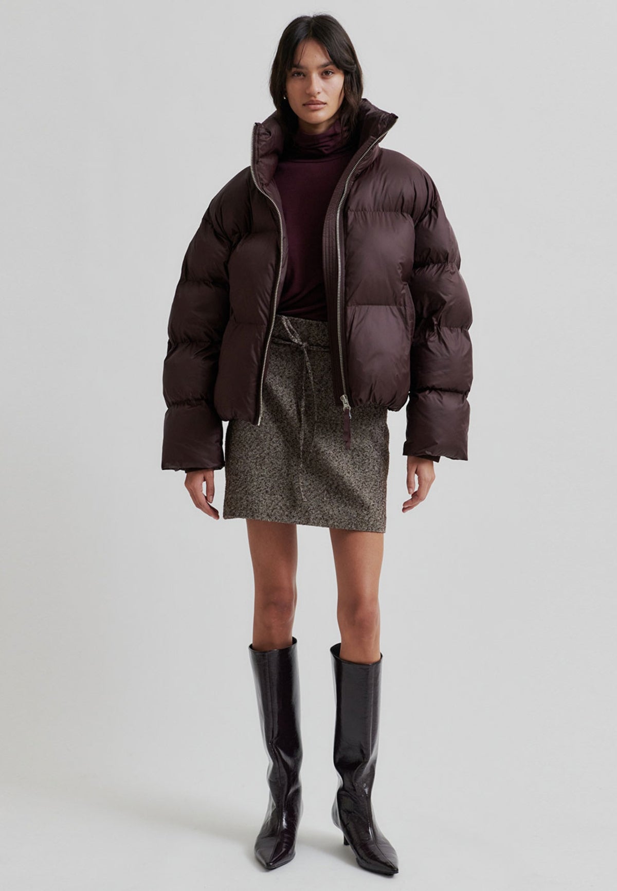 59951 Riya Puffer Jacket_Chocolate Plum_Model_0