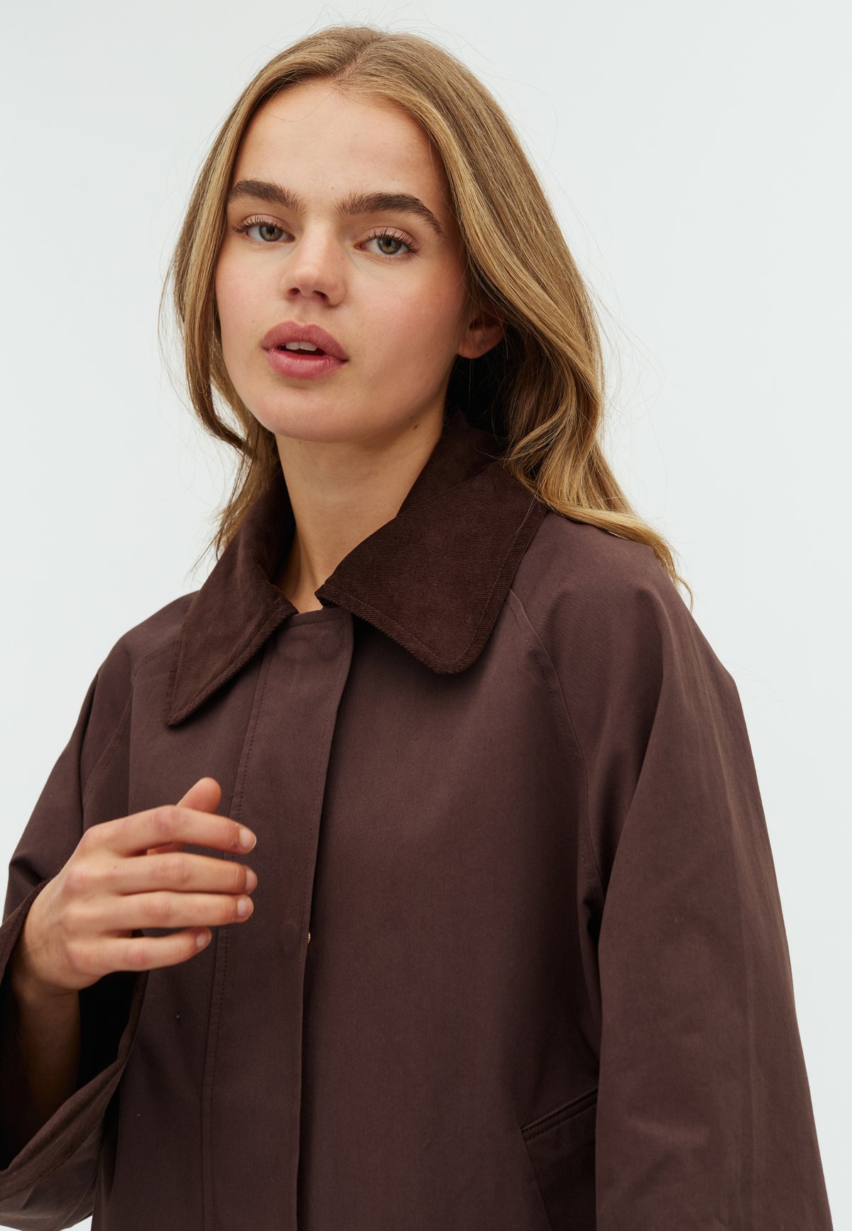 167179 Anasia Cord Jacket_Dark brown_Model_1