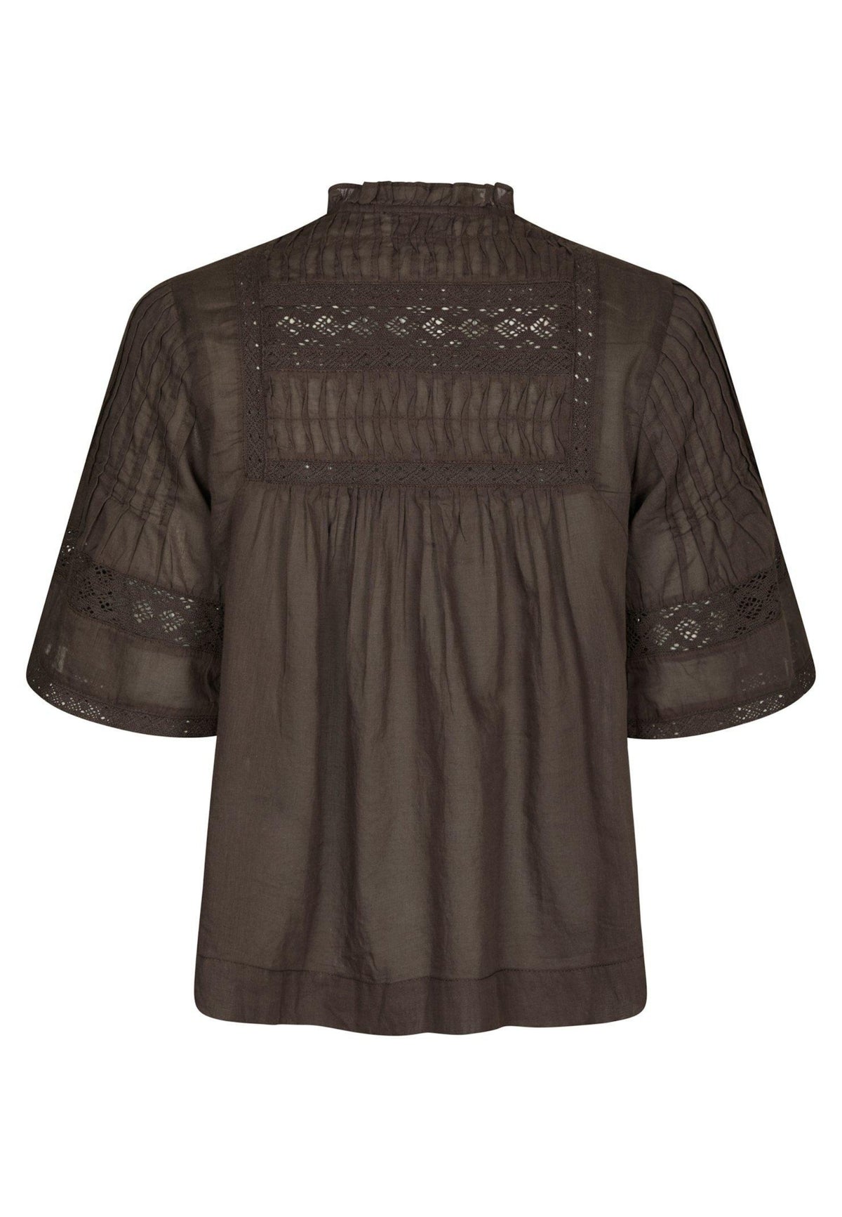 164703 Siama S Voile Blouse_Dark brown_Packshot_1