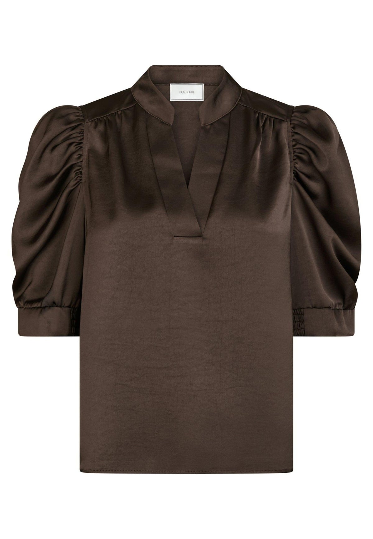 162590 Roella Heavy Sateen Blouse_Dark brown_Packshot_0