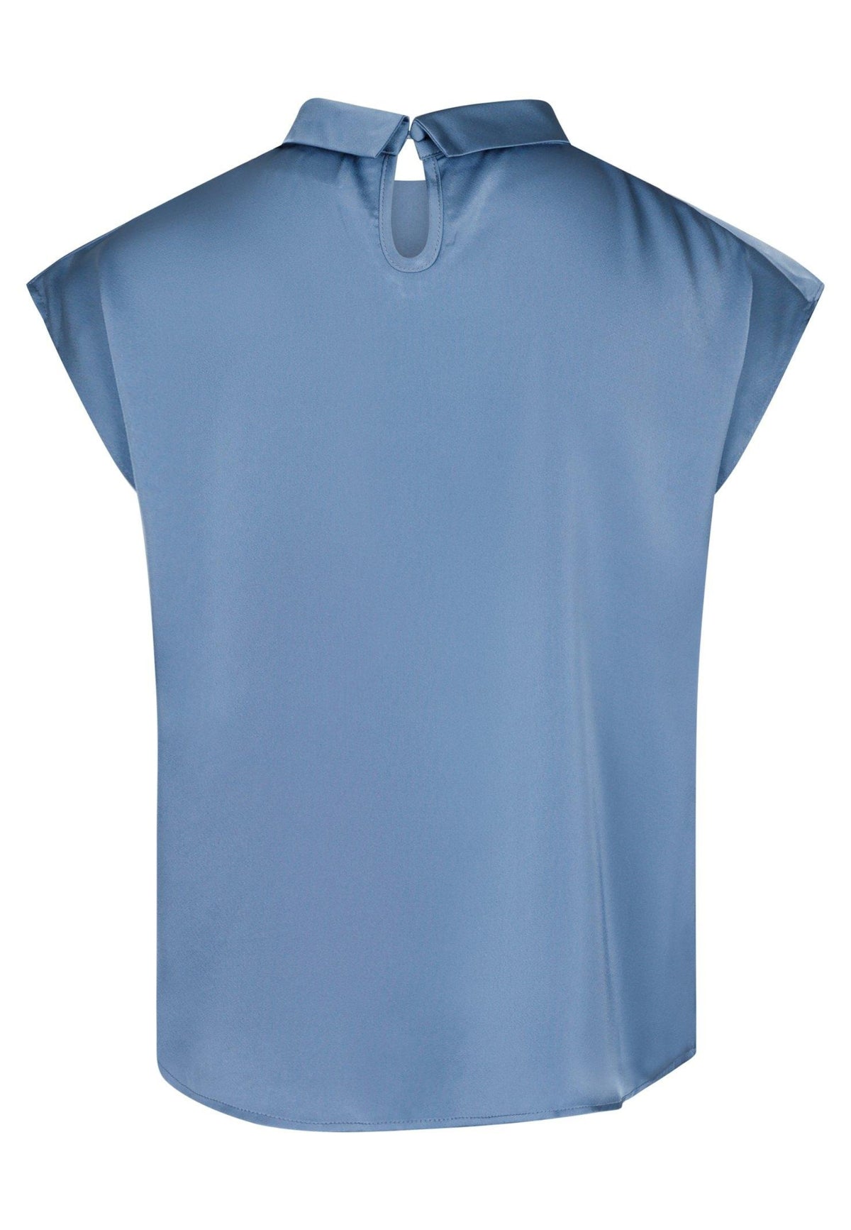 160990 Fleur Drapy Satin Blouse_Dusty blue_Packshot_1