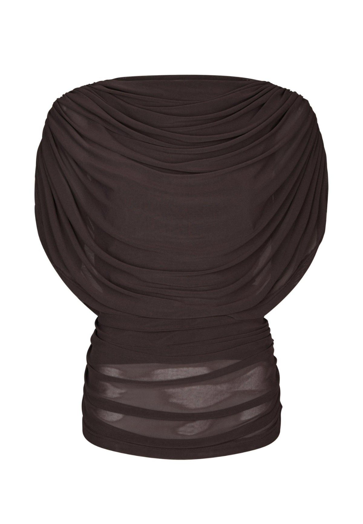 167447 Bottuna Drapy Mesh Top_Brown_Packshot_1