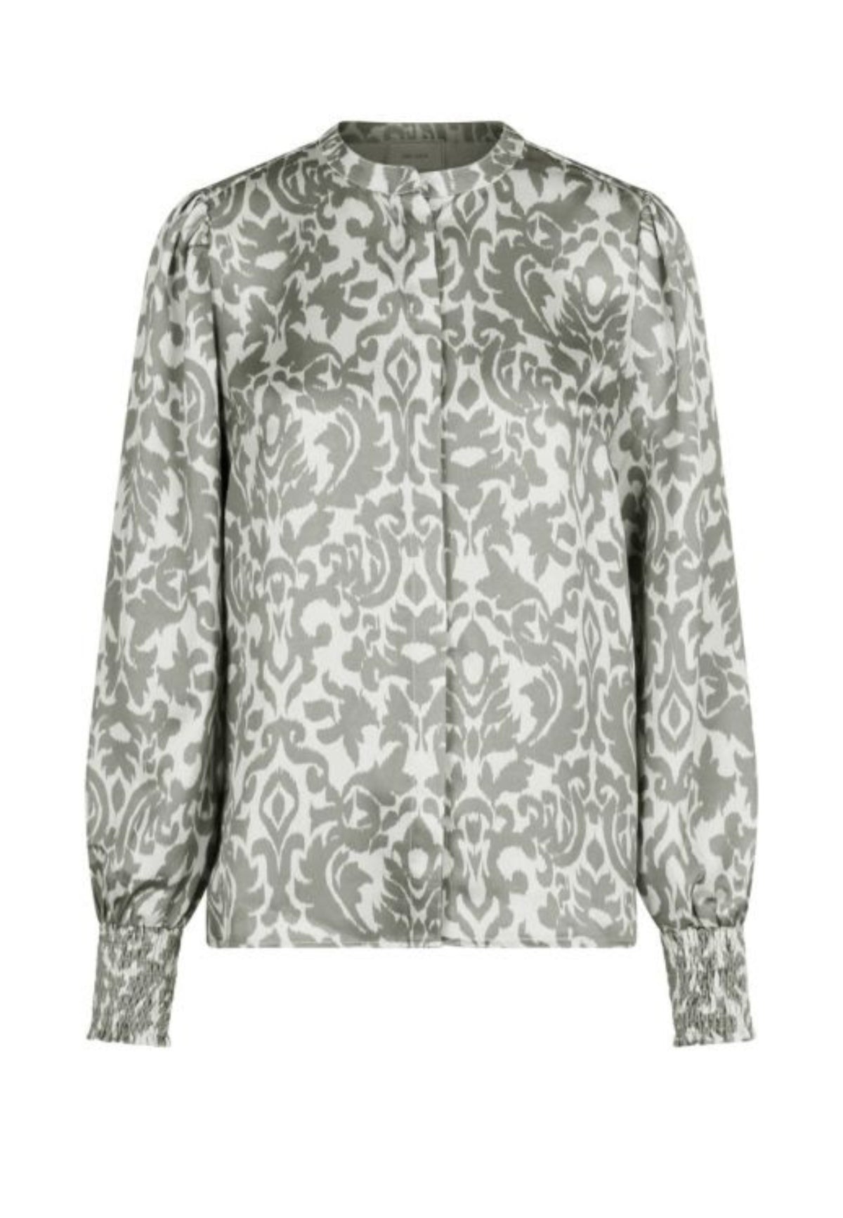 159734 Kala Flower Blur Blouse_Dusty army_Packshot_0