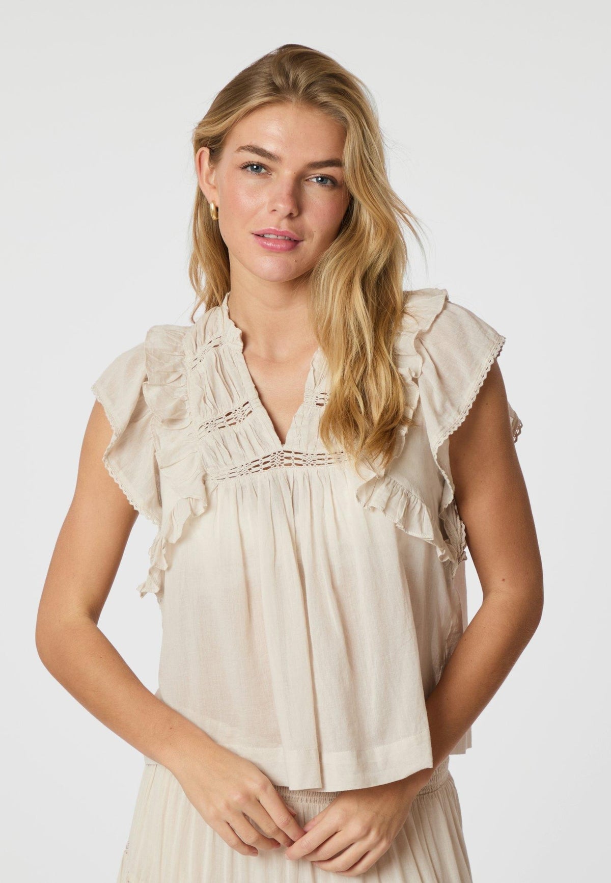 159881 Jayla S Voile Top_Ivory_Model_1