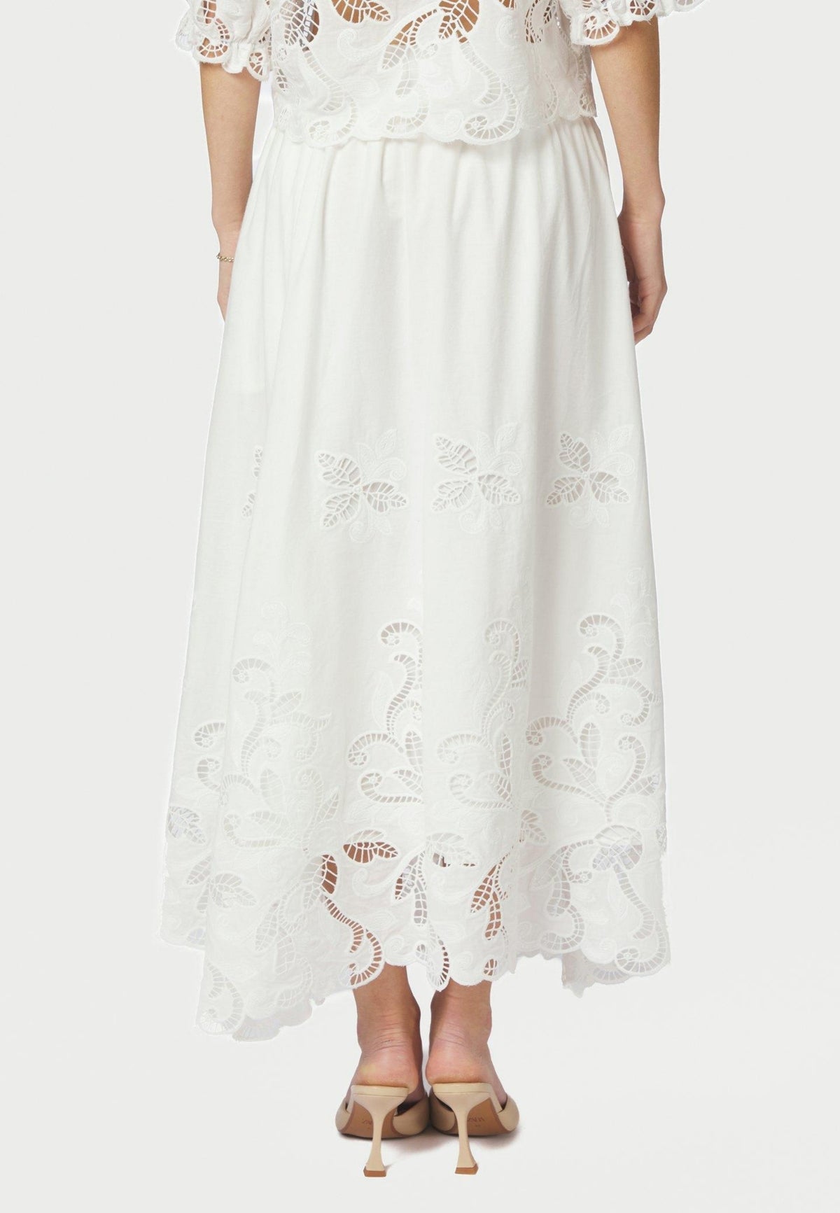 168438 Yara Long Emb Skirt_White_Model_3
