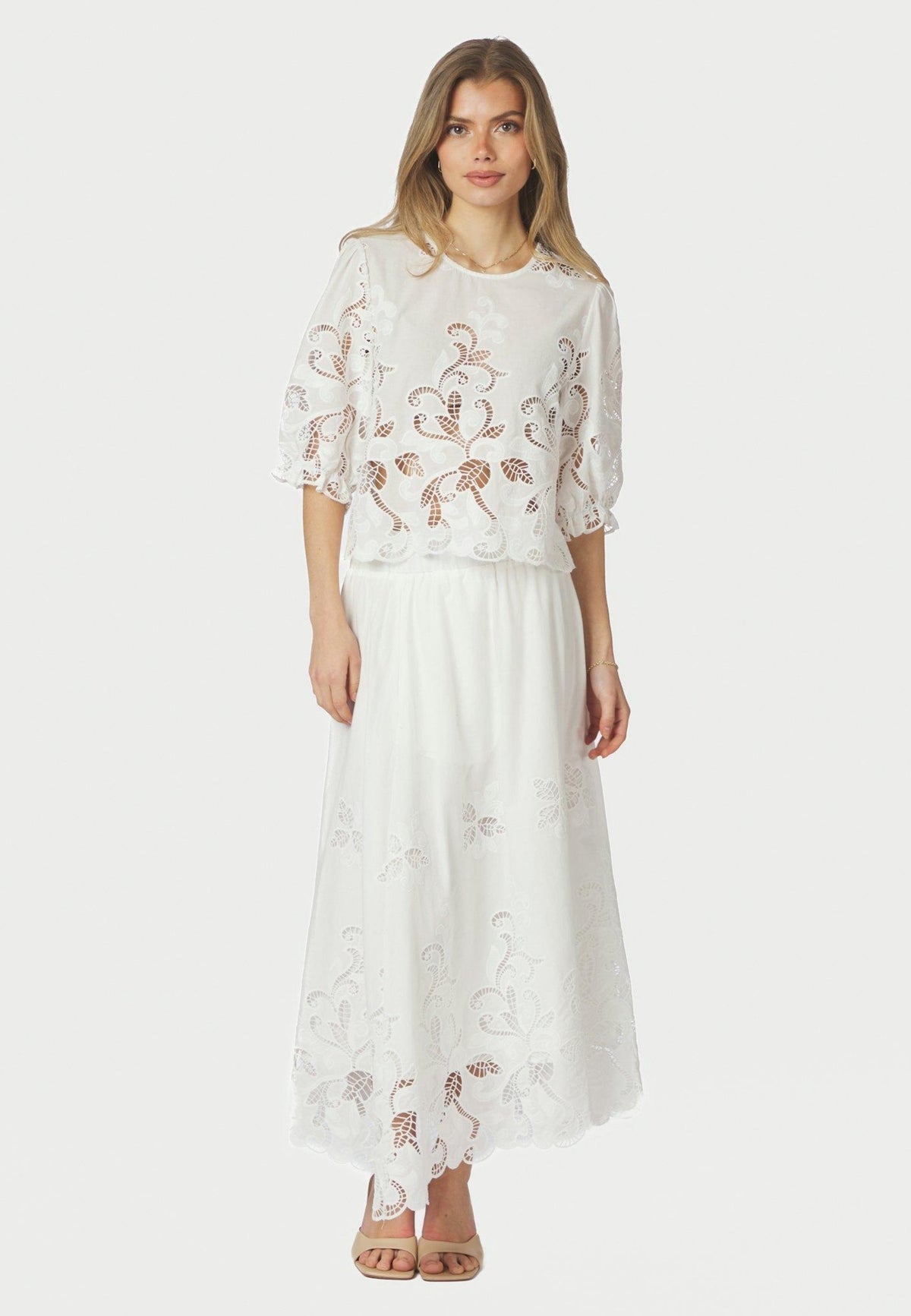167834 Fia Embroidery Blouse_White_Model_3