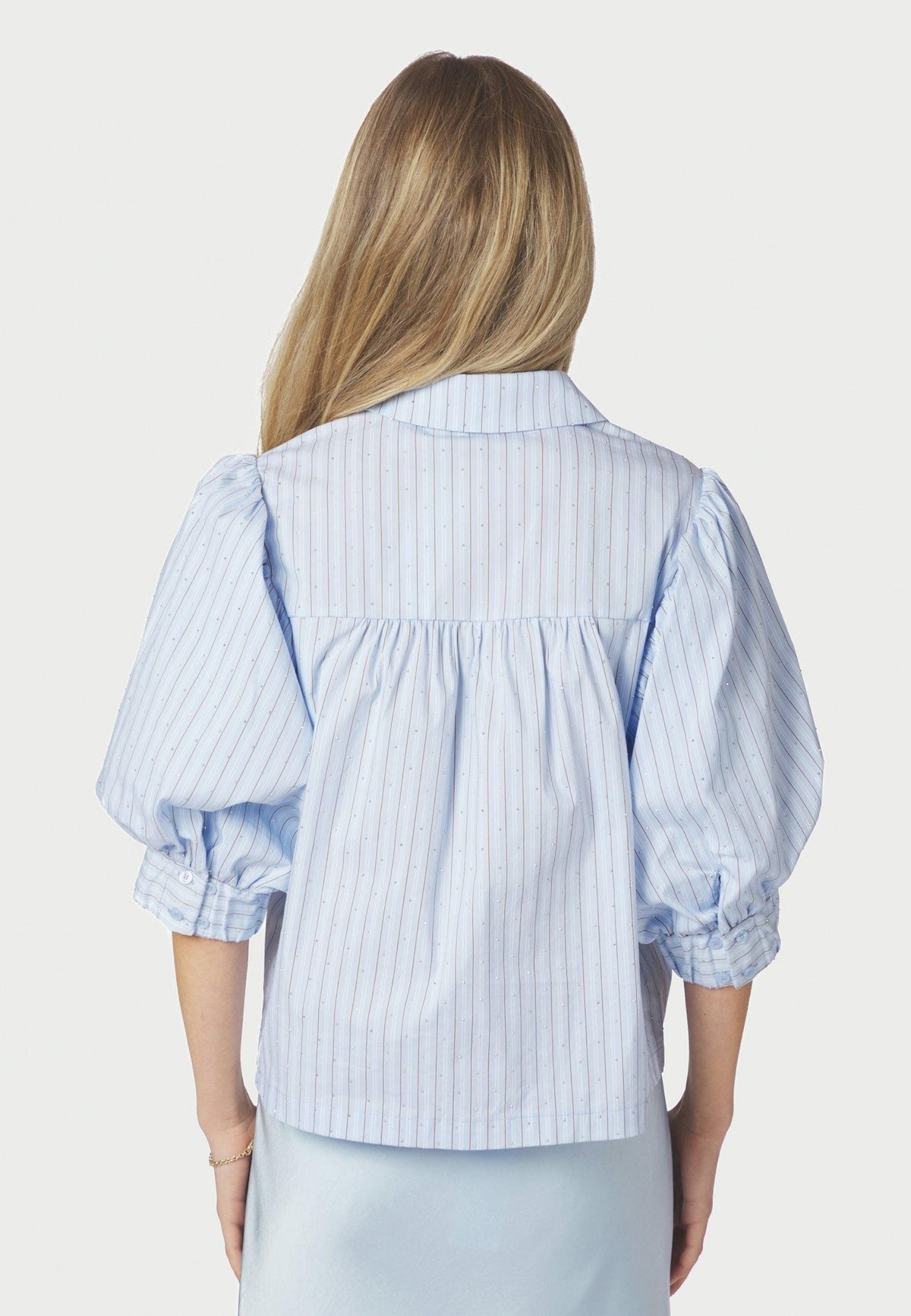 168625 Etta Stripe Stone Shirt_Light Blue_Model_2