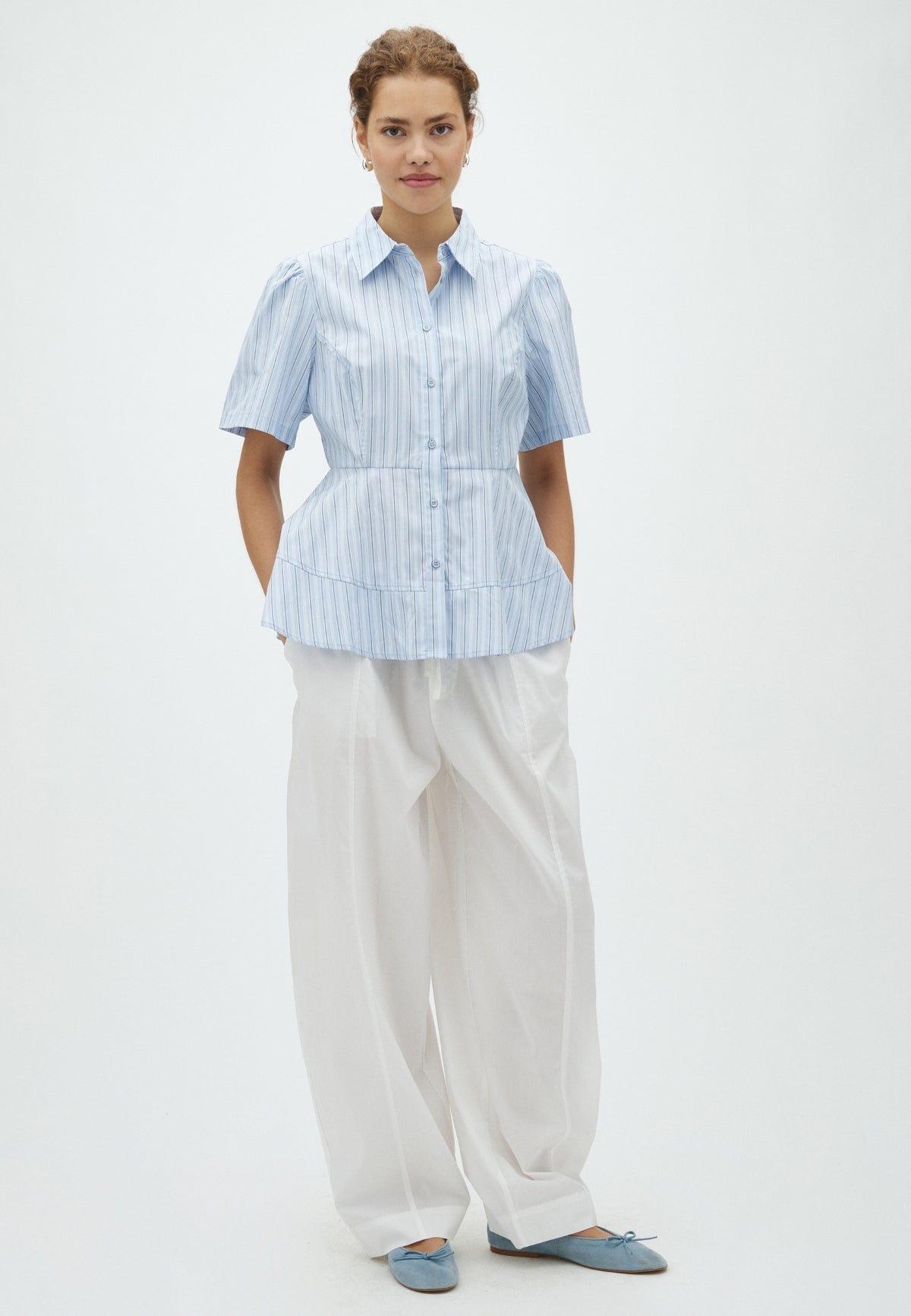 169576 Lanelle Double Stripe Shirt_Light Blue_Model_3