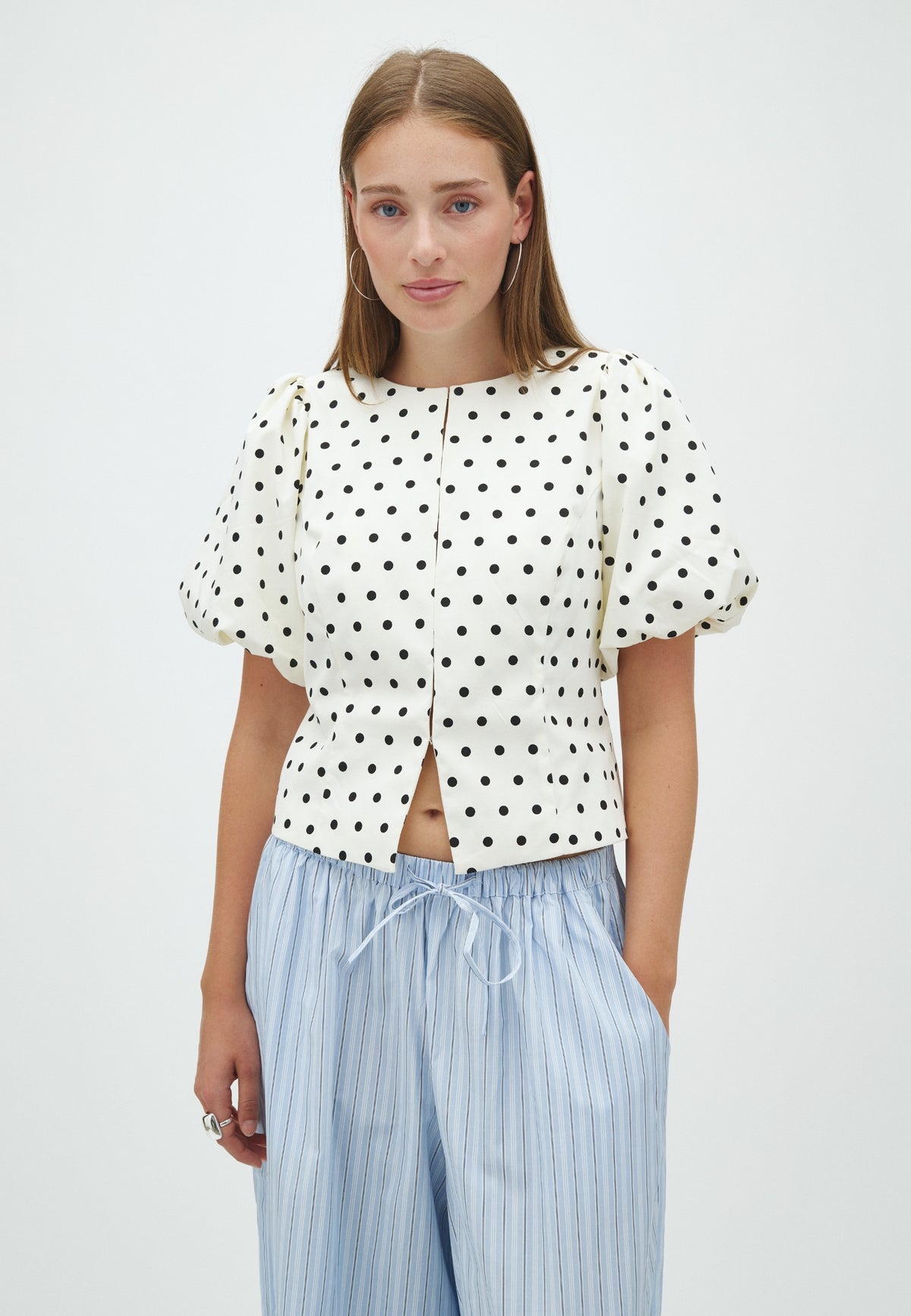 169676 Panela Dot Blouse_White_Model_0