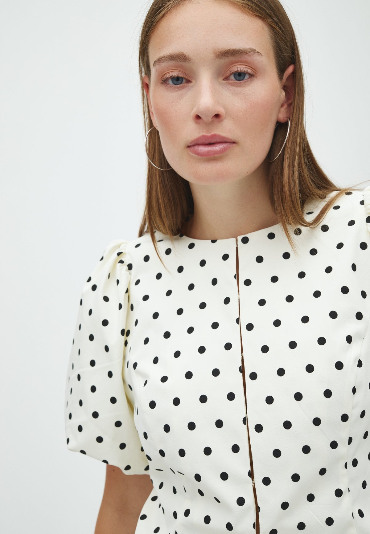 169676 Panela Dot Blouse_White_Model_1