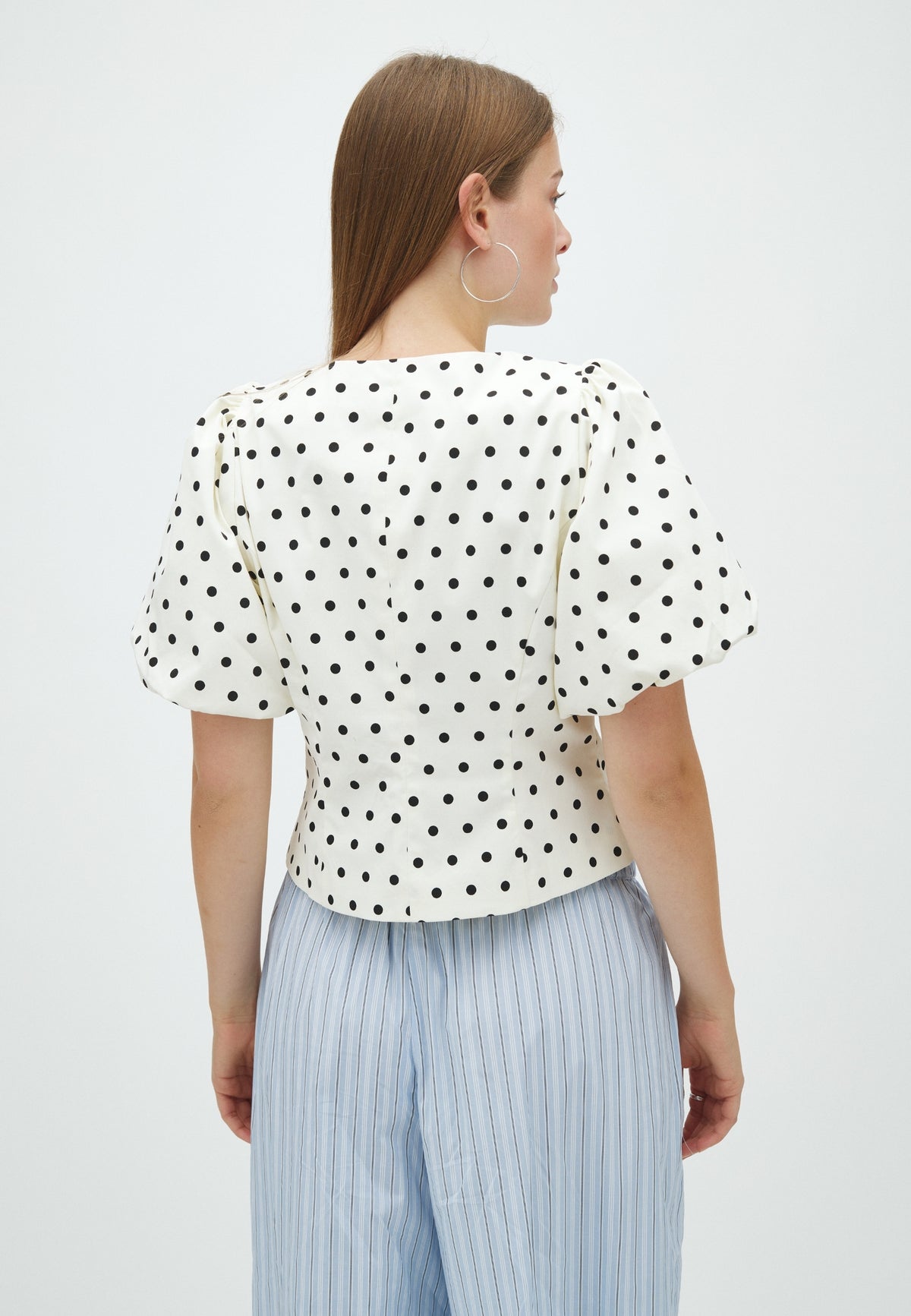 169676 Panela Dot Blouse_White_Model_2