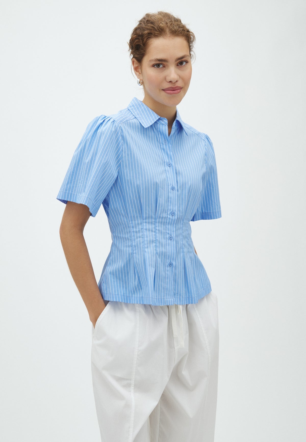 170012 Palara Stripe Poplin Shirt_Light Blue_Model_0