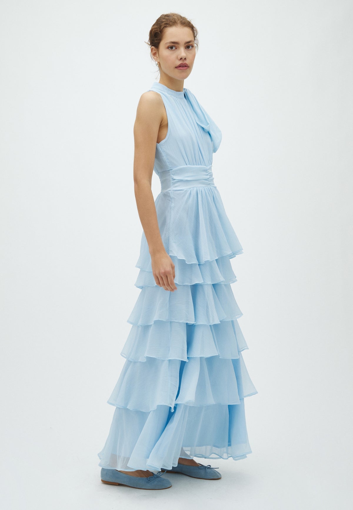 169167 Tarli Solid Chiffon Dress_Light Blue_Model_2