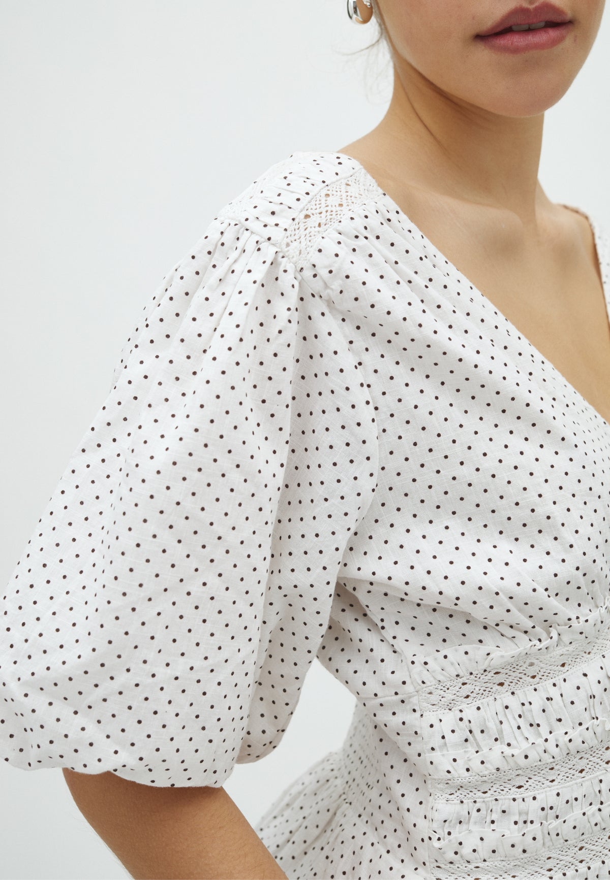 169555 Mapura Mini Dot Blouse_White_Model_1