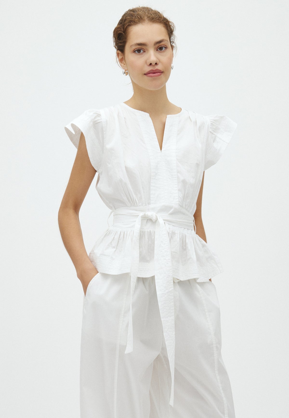 163355 Malia Cotton Satin Top_Off White_Model_0