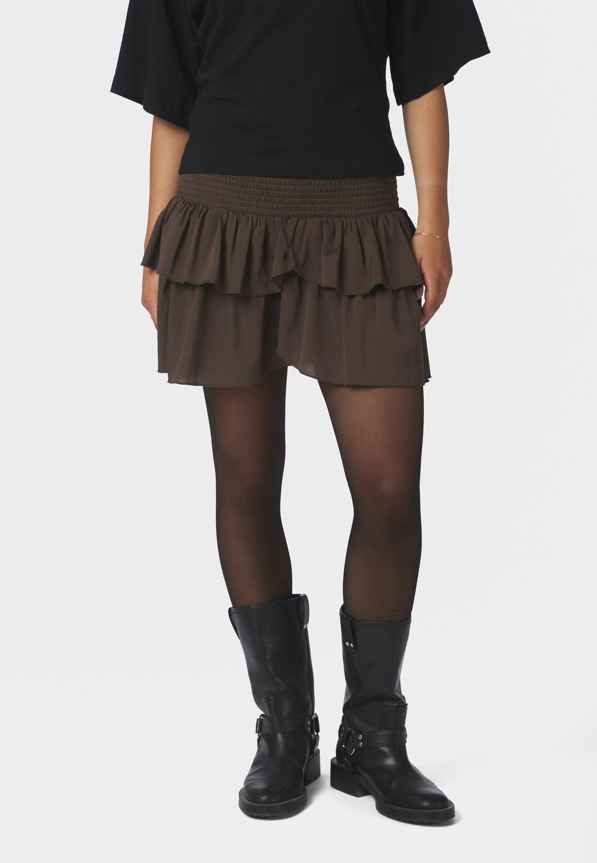 158315 Carin R Skirt_Dark Brown_Model_1