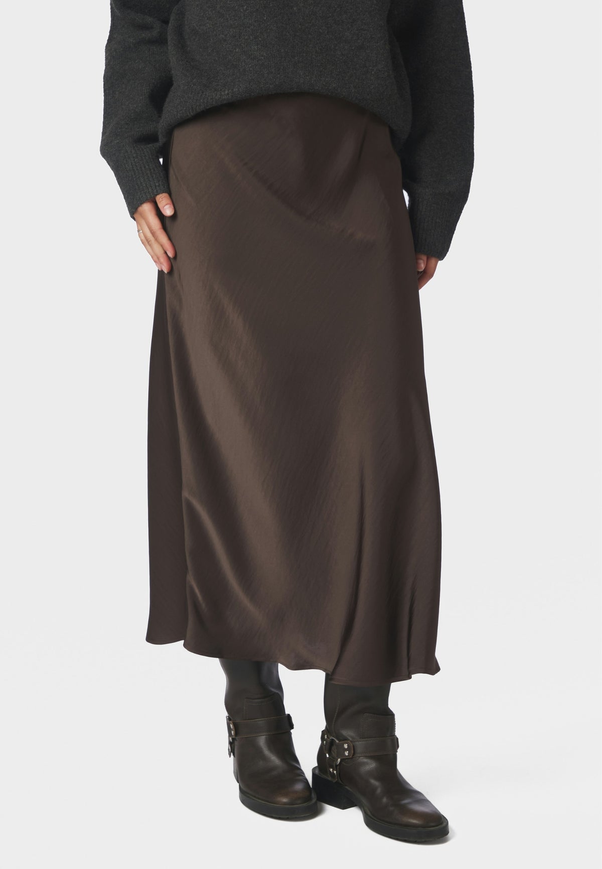 157755 Bovary Skirt_Dark Brown_Model_1
